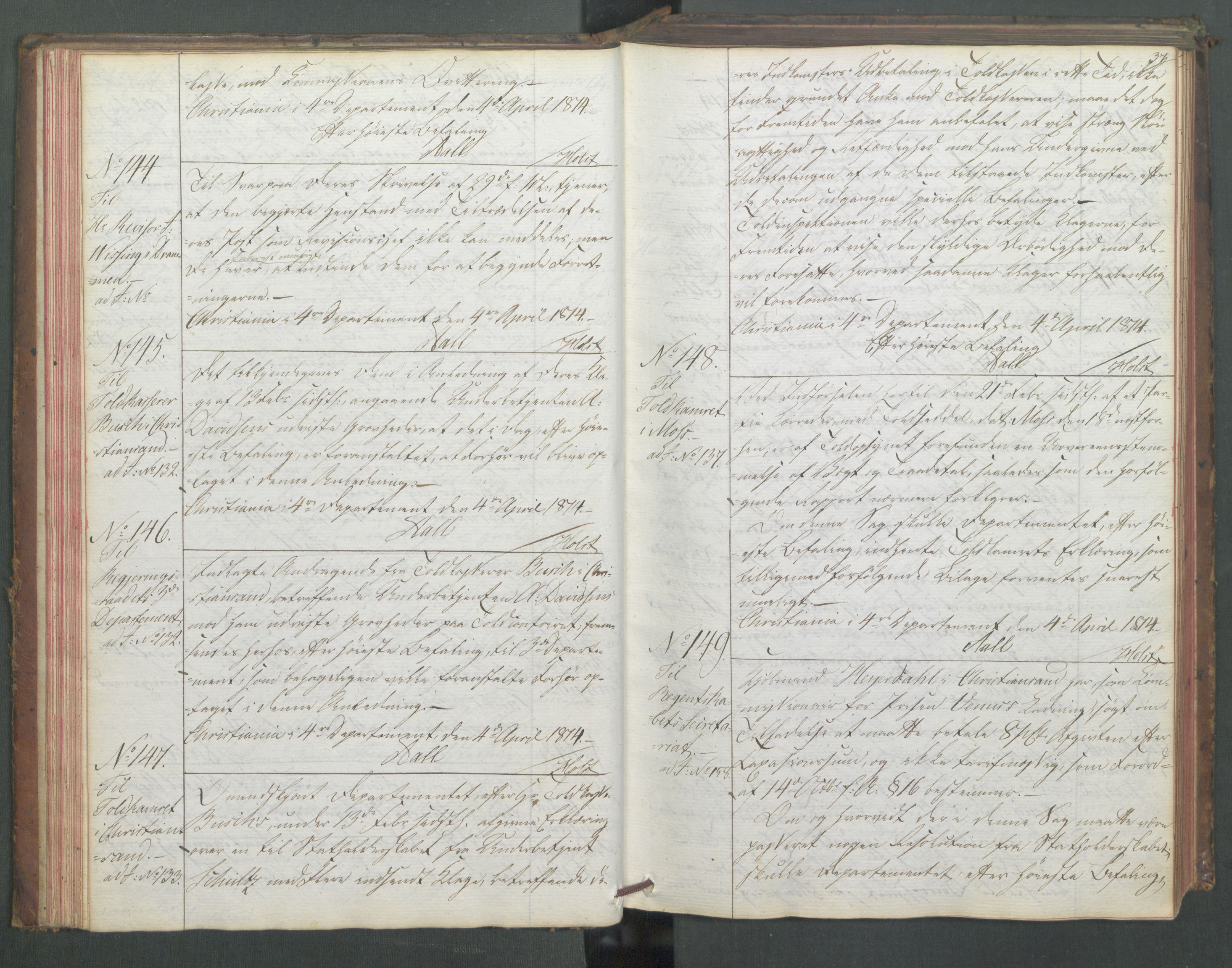 Departementene i 1814, AV/RA-S-3899/Fd/L0045: Kopibok, 1814, s. 36b-37a