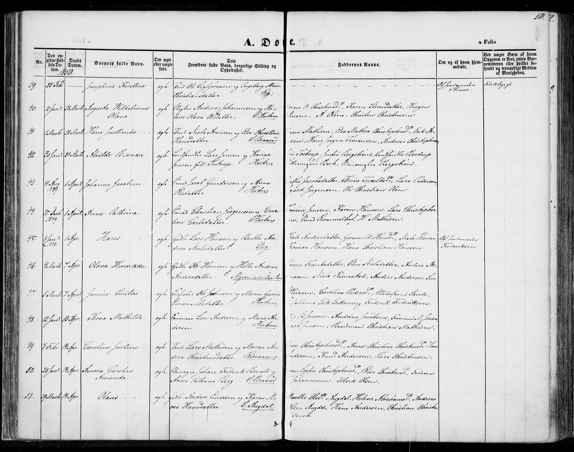 Borre kirkebøker, AV/SAKO-A-338/F/Fa/L0005: Ministerialbok nr. I 5, 1845-1851, s. 50