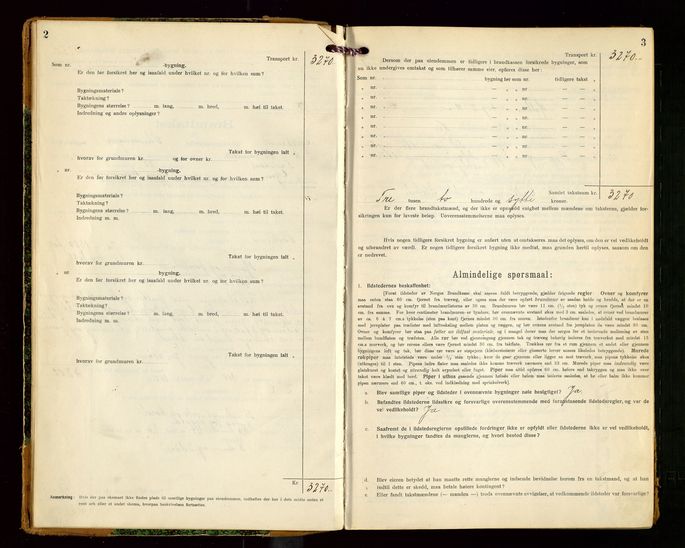 Eigersund lensmannskontor, SAST/A-100171/Gob/L0003: "Brandtakstprotokol", 1917-1920, s. 2-3