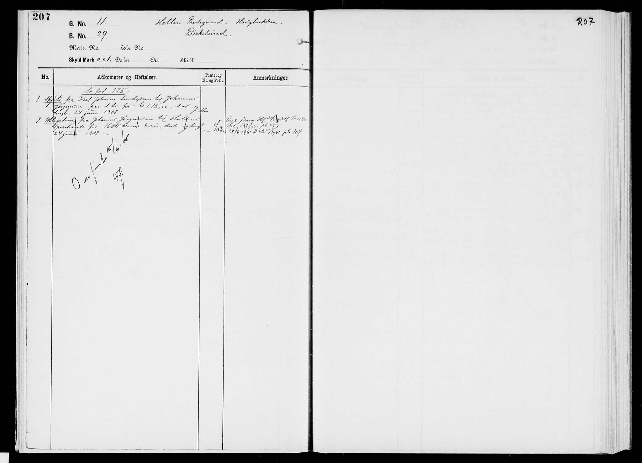 Nedre Telemark sorenskriveri, SAKO/A-135/G/Gb/Gbg/L0001: Panteregister nr. VII 1, s. 207