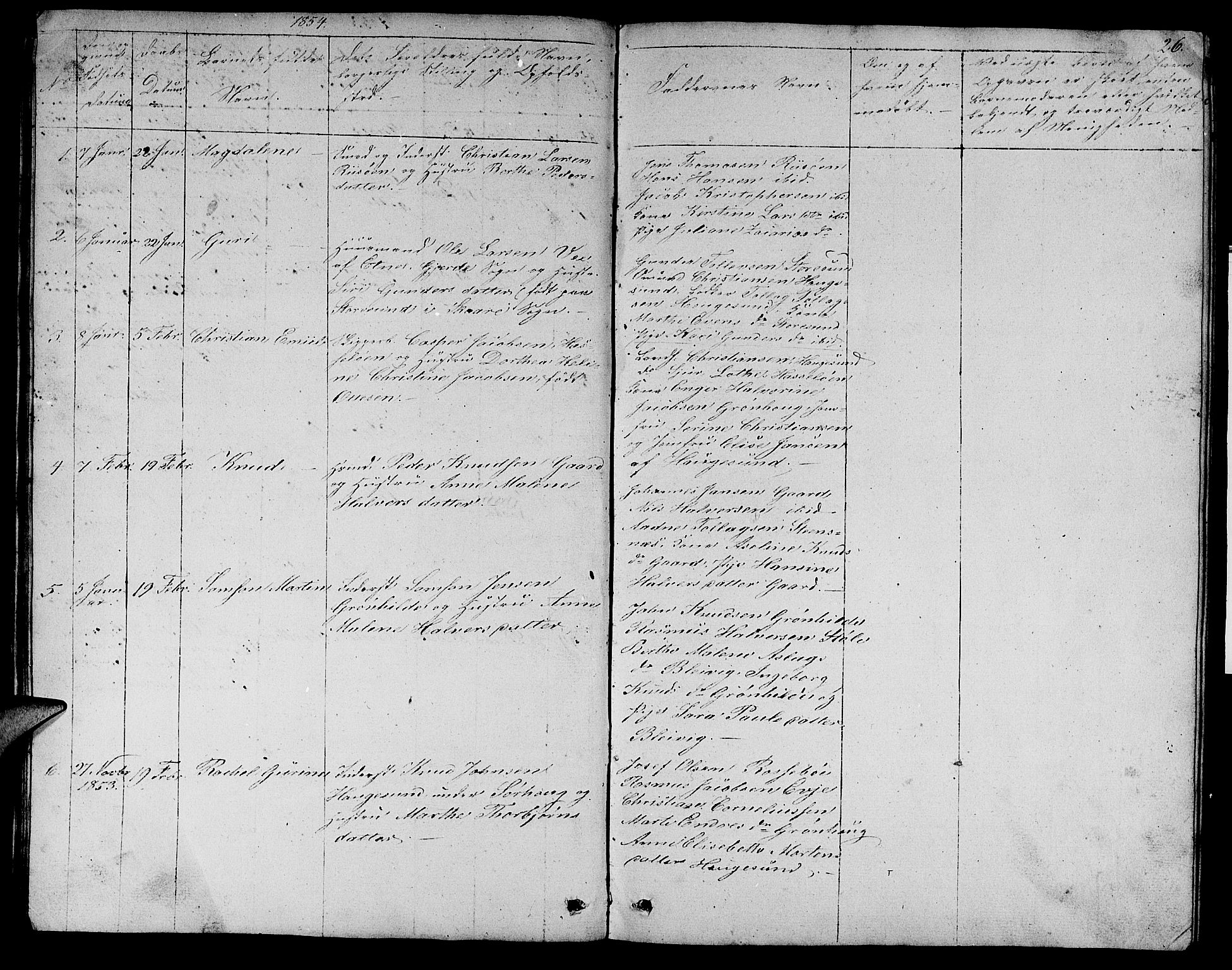 Torvastad sokneprestkontor, AV/SAST-A -101857/H/Ha/Hab/L0004: Klokkerbok nr. B 4, 1850-1864, s. 26
