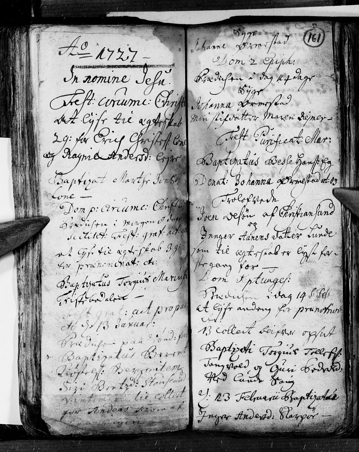 Søgne sokneprestkontor, AV/SAK-1111-0037/F/Fa/Fab/L0001: Ministerialbok nr. A 1, 1716-1740, s. 161