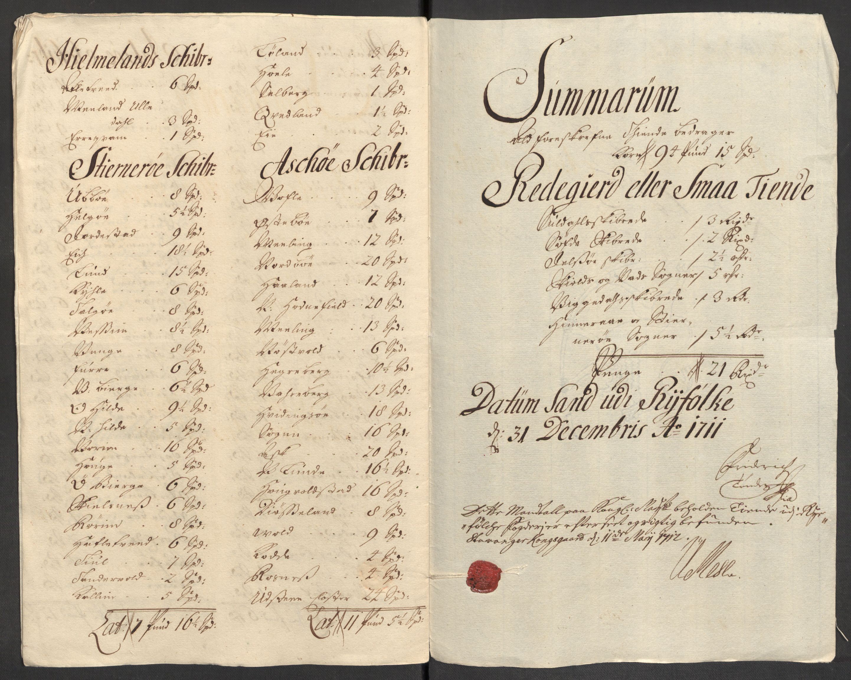 Rentekammeret inntil 1814, Reviderte regnskaper, Fogderegnskap, AV/RA-EA-4092/R47/L2864: Fogderegnskap Ryfylke, 1711, s. 19