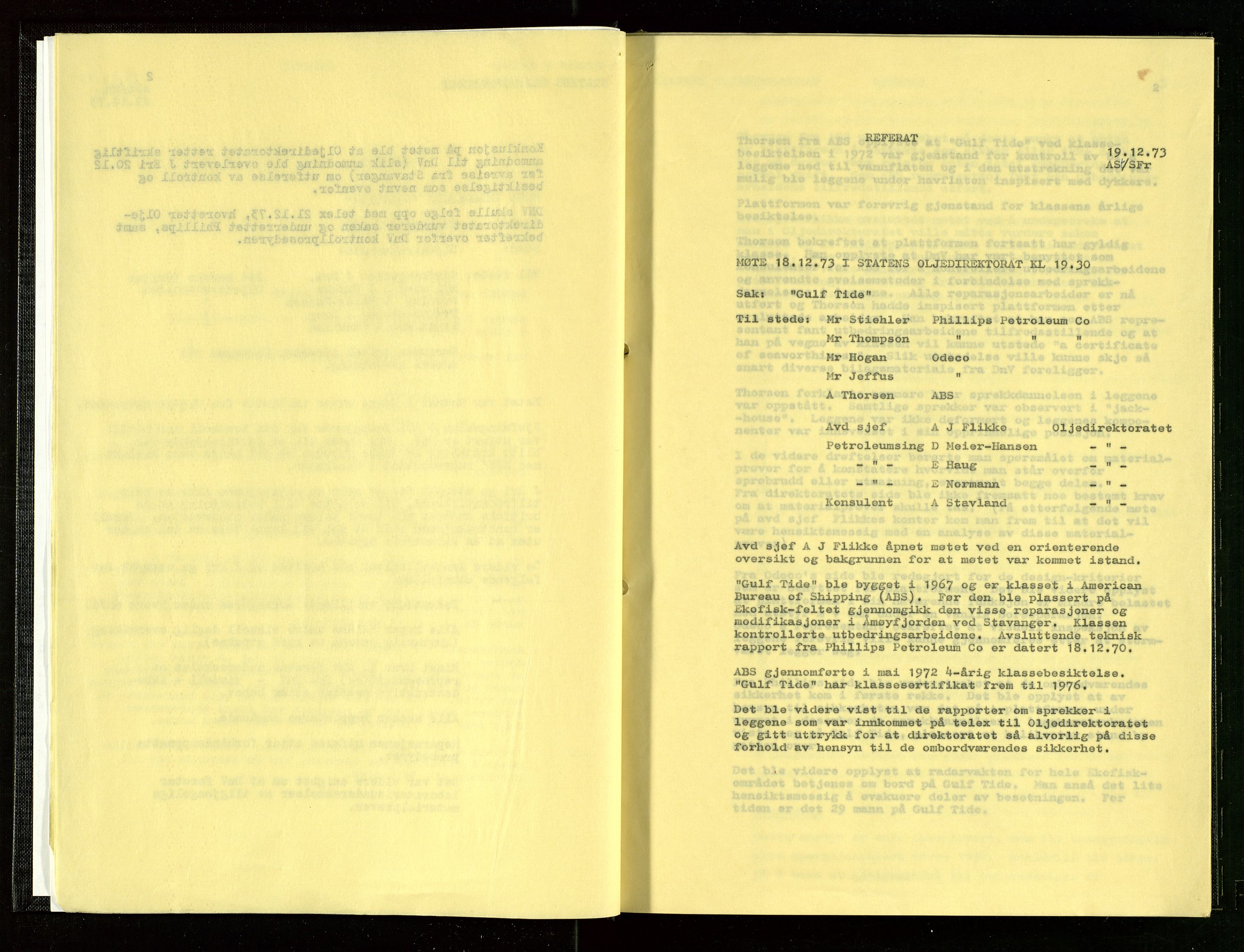 Oljedirektoratet, AV/SAST-A-101366/Aa/L0001: Referatprotokoller, 1973