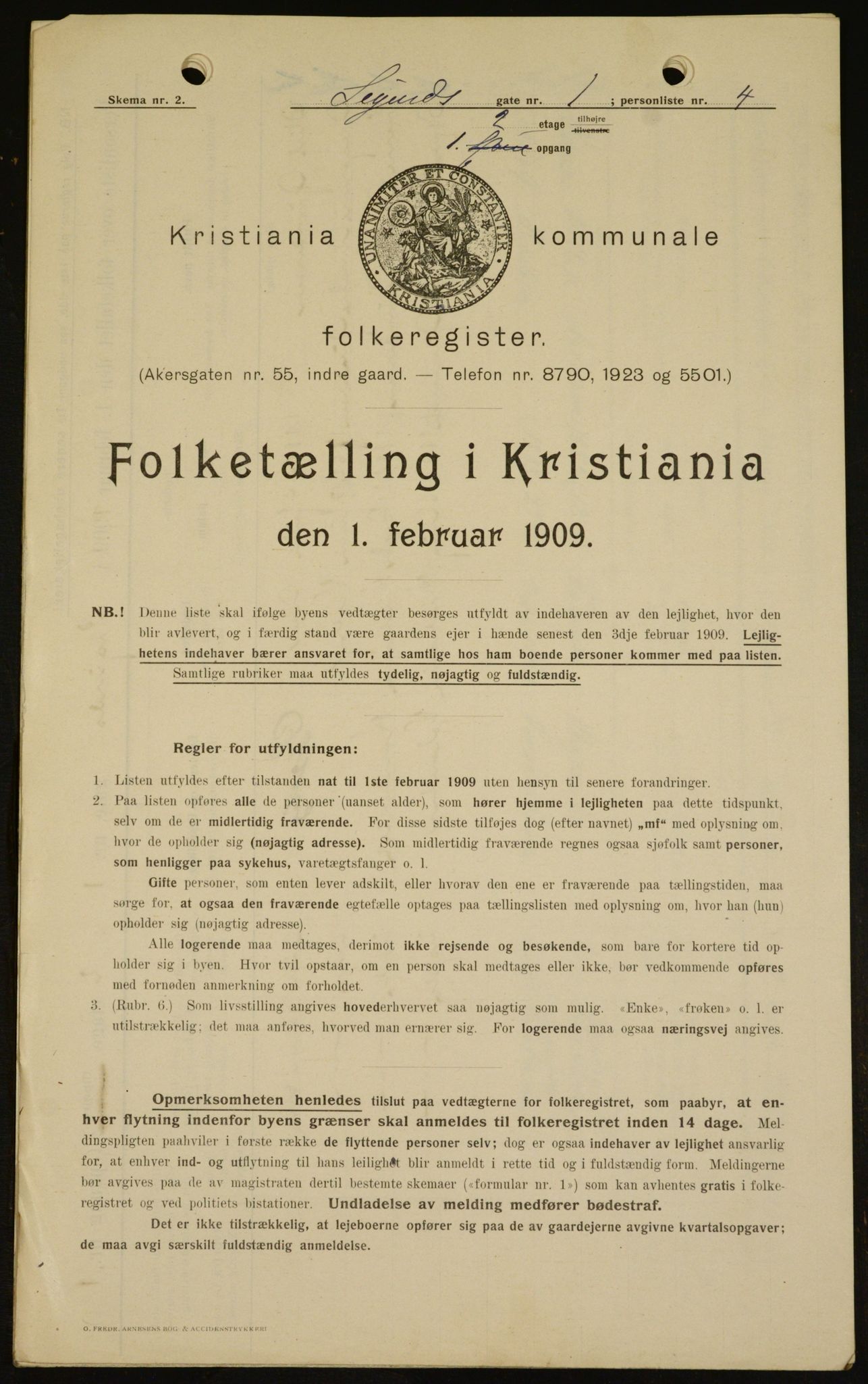 OBA, Kommunal folketelling 1.2.1909 for Kristiania kjøpstad, 1909, s. 86035