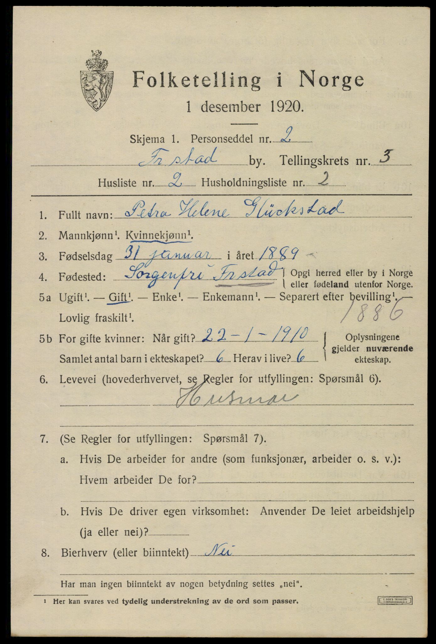 SAO, Folketelling 1920 for 0103 Fredrikstad kjøpstad, 1920, s. 16181