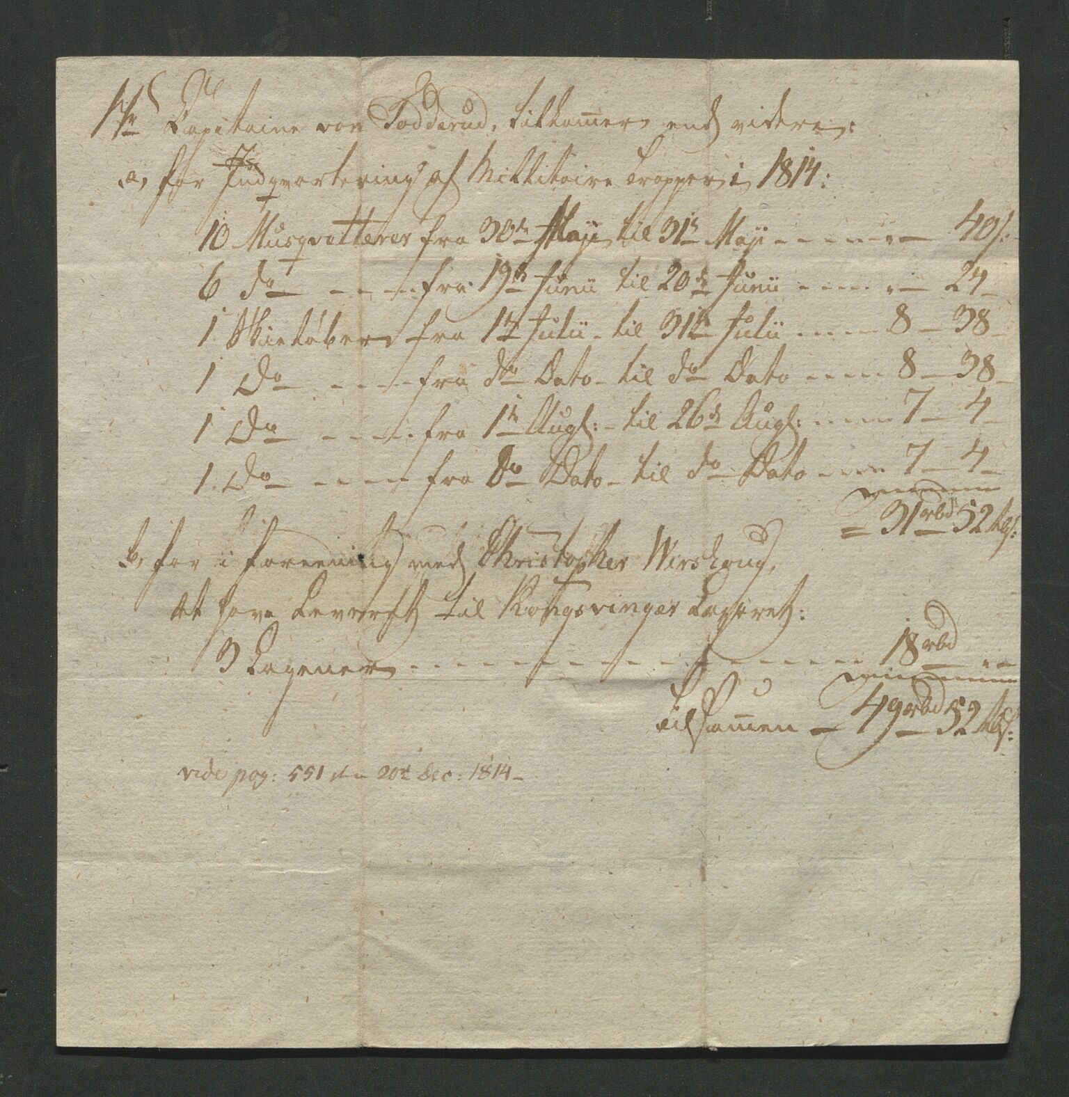 Åker i Vang, Hedmark, og familien Todderud, AV/SAH-ARK-010/J/Jc/L0004: Korrespondanse, 1796-1844, s. 112