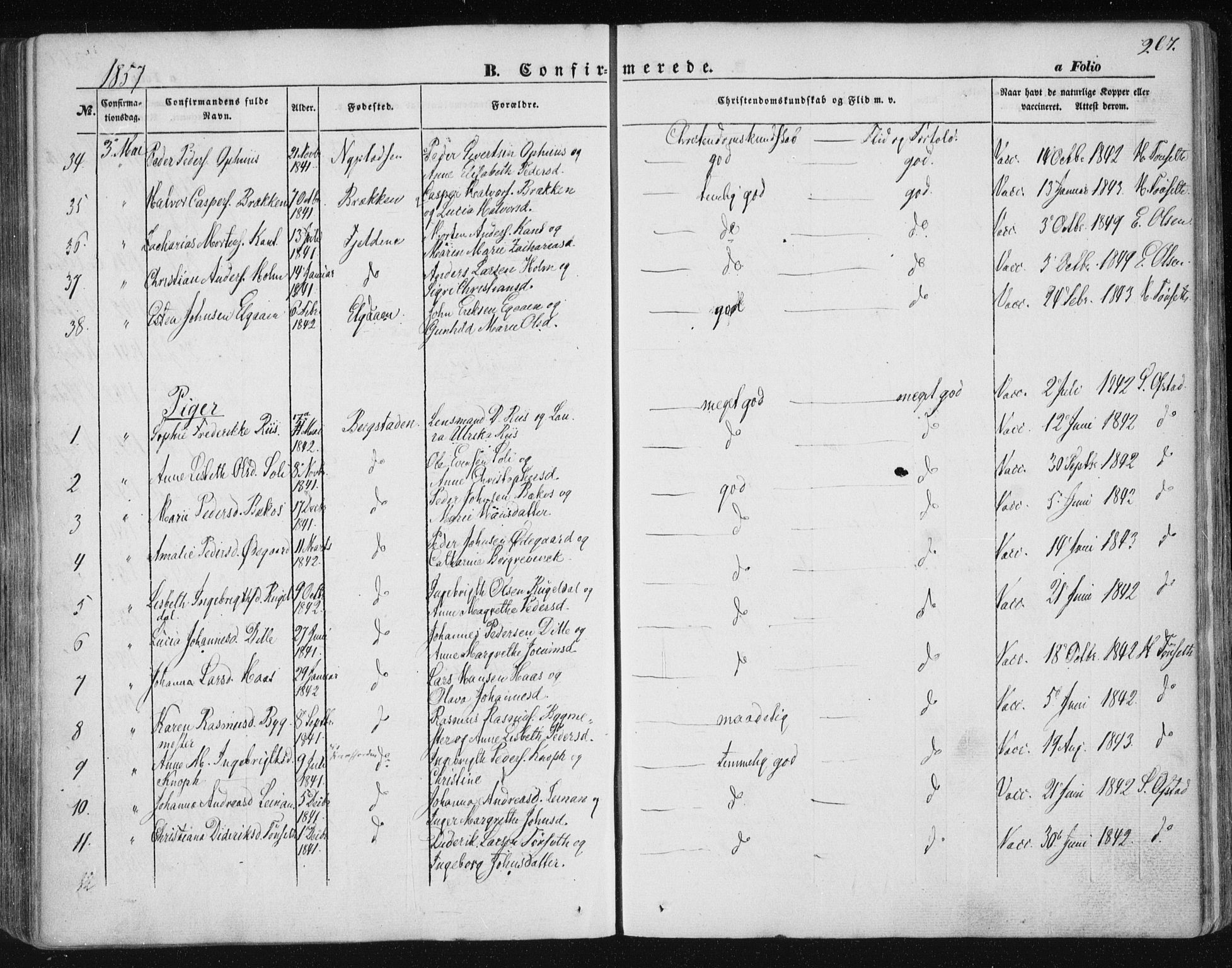 Ministerialprotokoller, klokkerbøker og fødselsregistre - Sør-Trøndelag, SAT/A-1456/681/L0931: Ministerialbok nr. 681A09, 1845-1859, s. 267