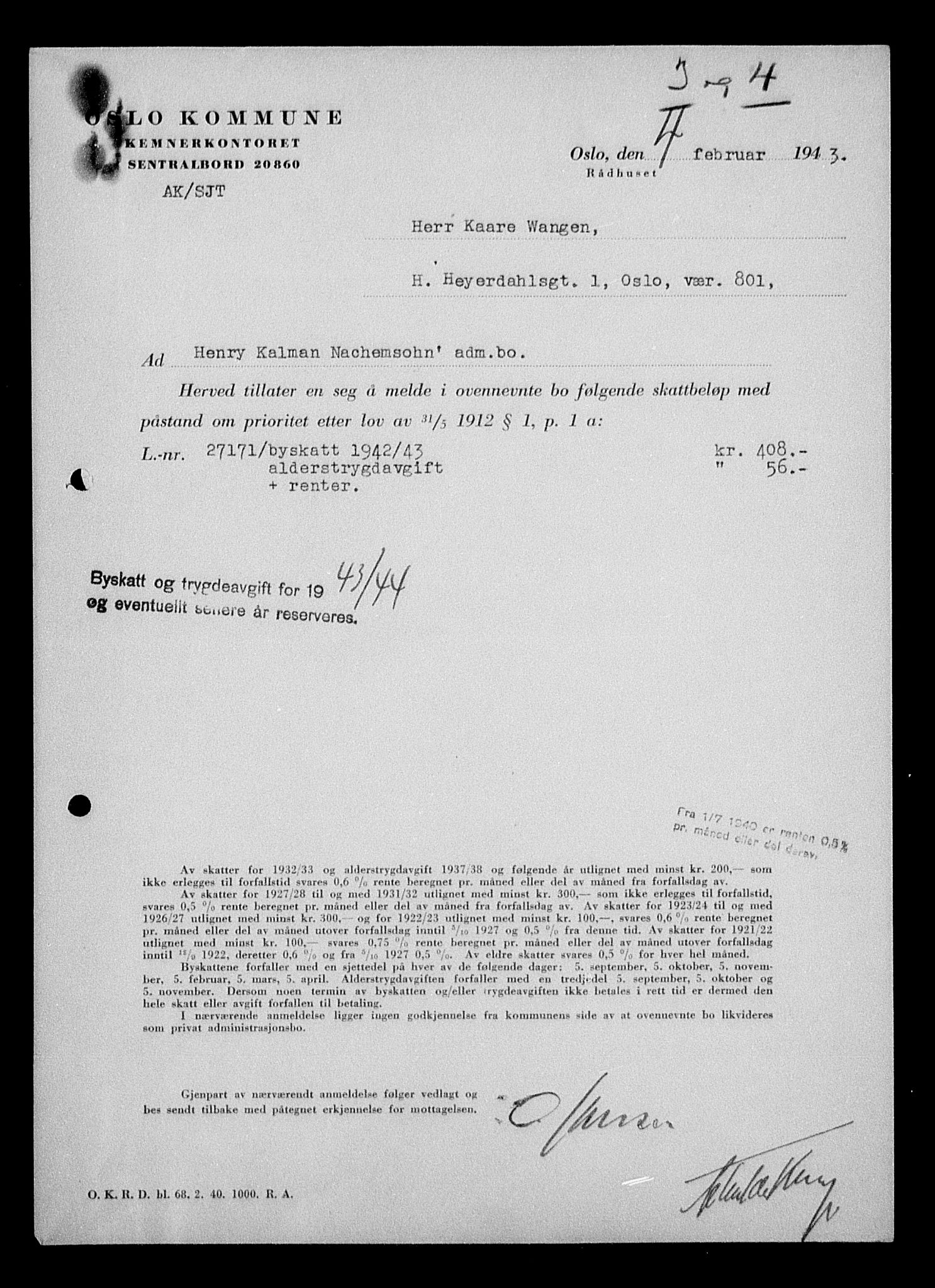 Justisdepartementet, Tilbakeføringskontoret for inndratte formuer, AV/RA-S-1564/H/Hc/Hcc/L0967: --, 1945-1947, s. 76