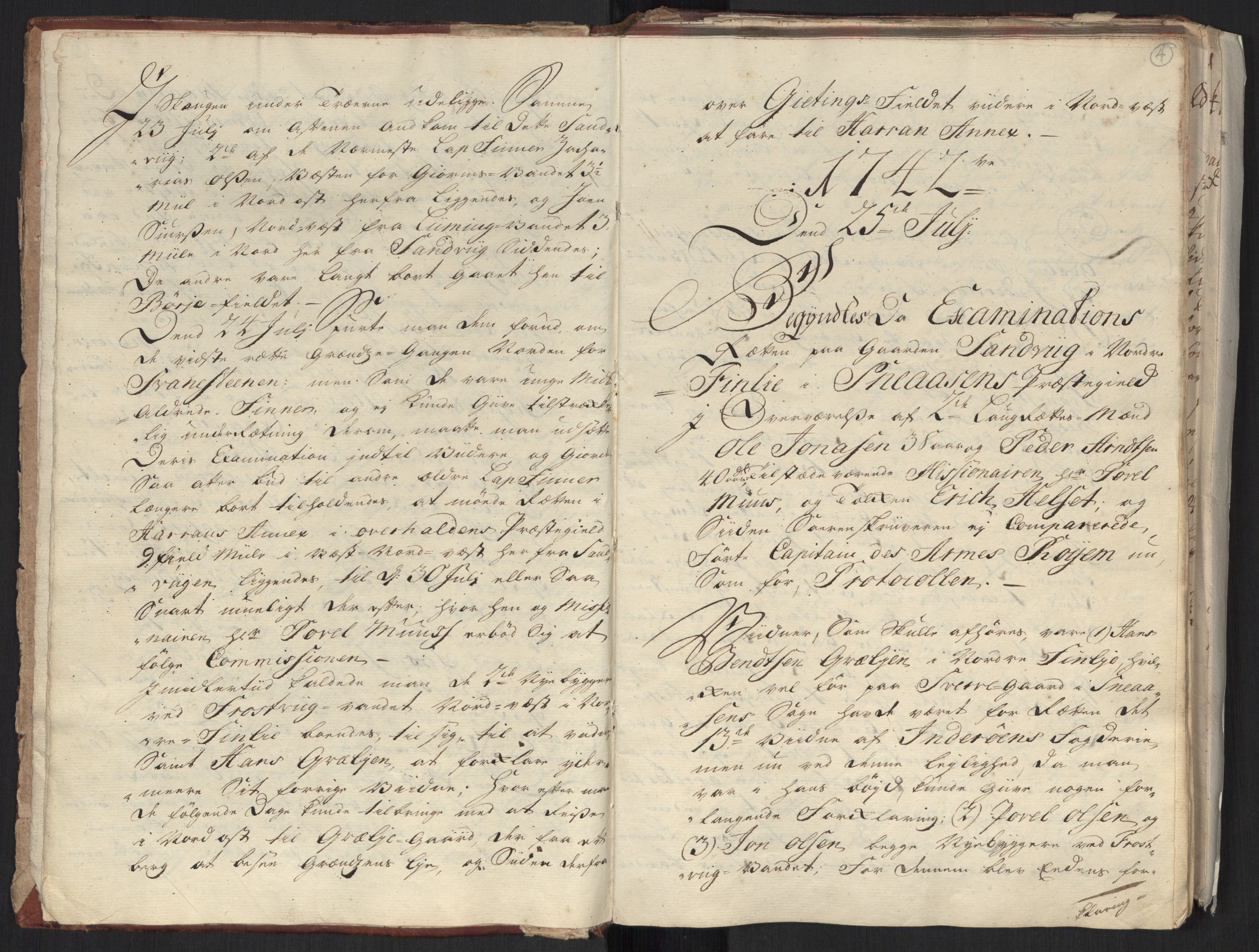 Danske Kanselli, Grensearkivet, RA/EA-4062/F/L0010/0003: Volum XX-XXII / Vol. XXII: Major Schnitlers grenseeksaminasjonsprotokoll, 2. bind, 1742, s. 3b-4a