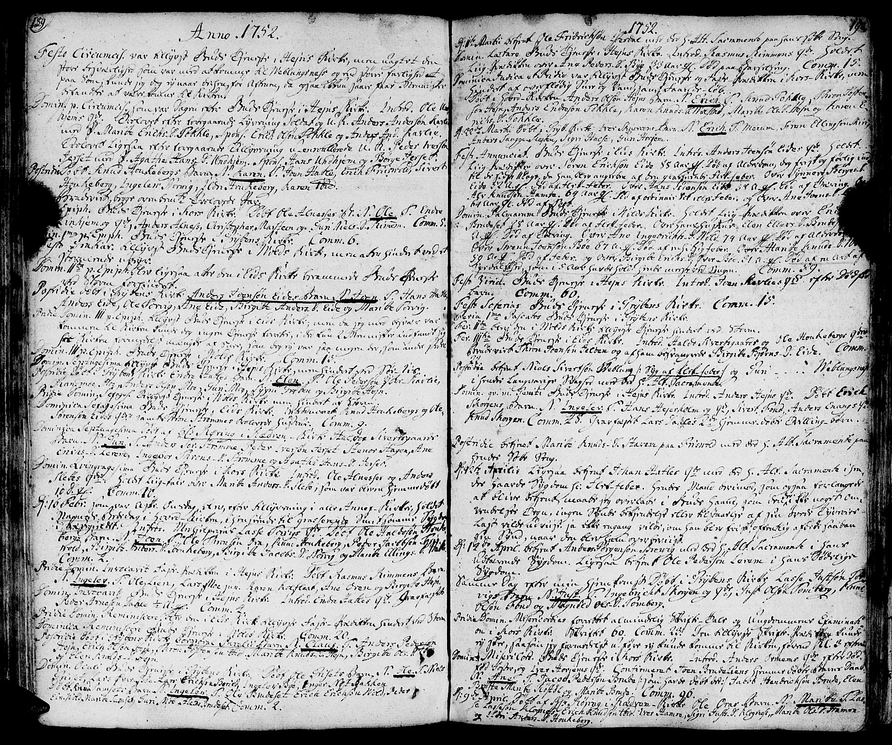 Ministerialprotokoller, klokkerbøker og fødselsregistre - Møre og Romsdal, AV/SAT-A-1454/544/L0568: Ministerialbok nr. 544A01, 1725-1763, s. 189-190