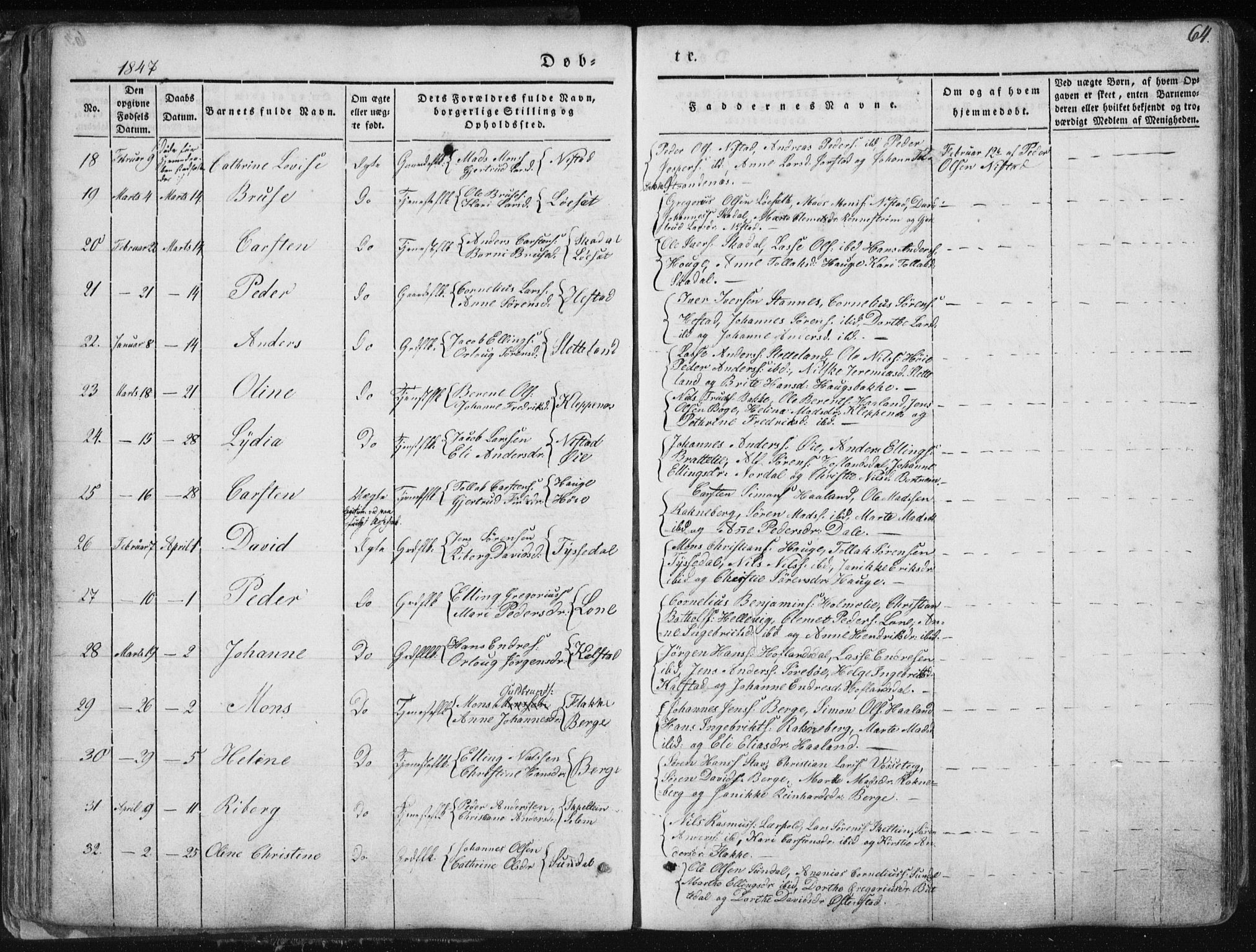 Fjaler sokneprestembete, AV/SAB-A-79801/H/Haa/Haaa/L0006: Ministerialbok nr. A 6, 1835-1884, s. 64
