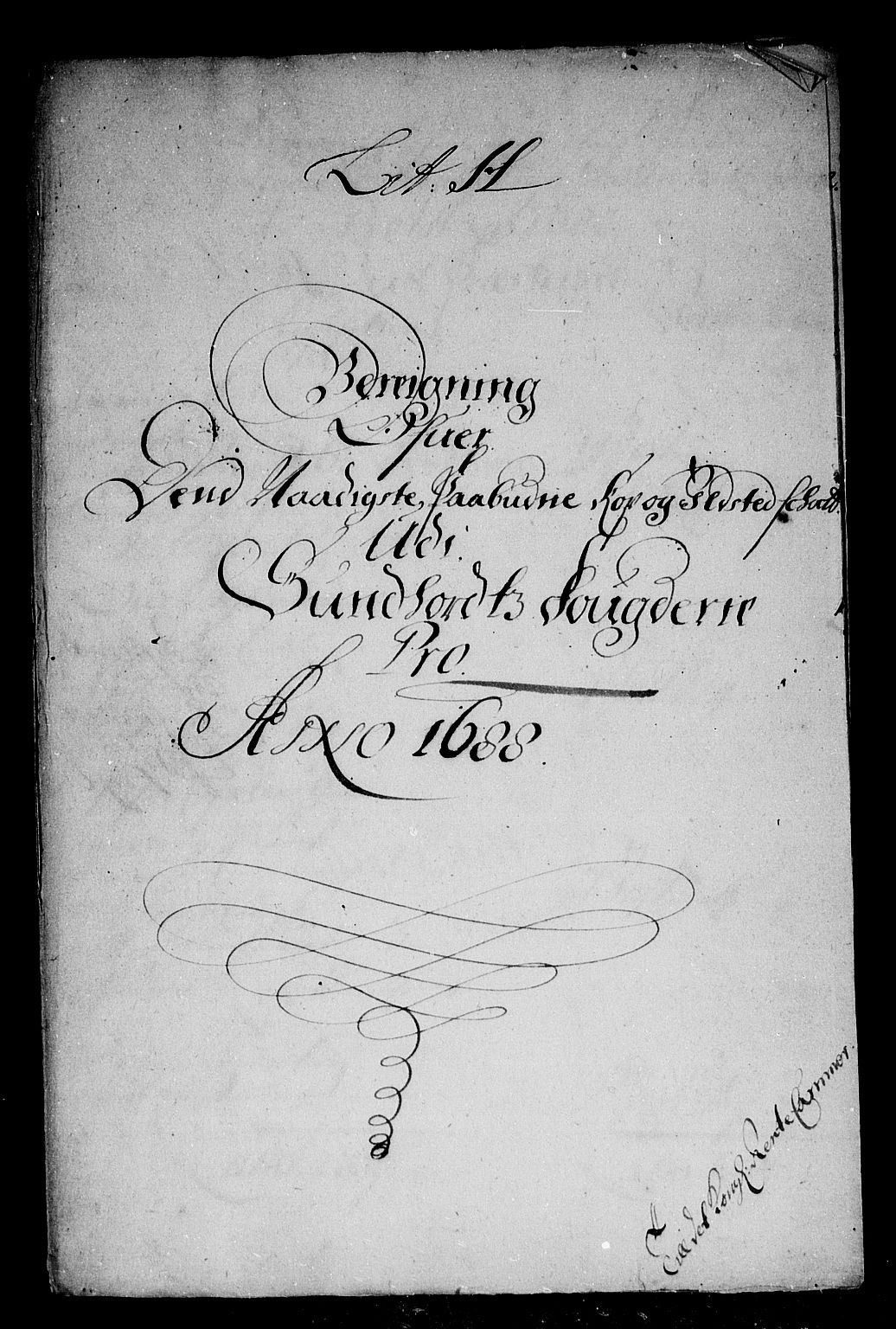 Rentekammeret inntil 1814, Reviderte regnskaper, Stiftamtstueregnskaper, Bergen stiftamt, AV/RA-EA-6043/R/Rc/L0086: Bergen stiftamt, 1688