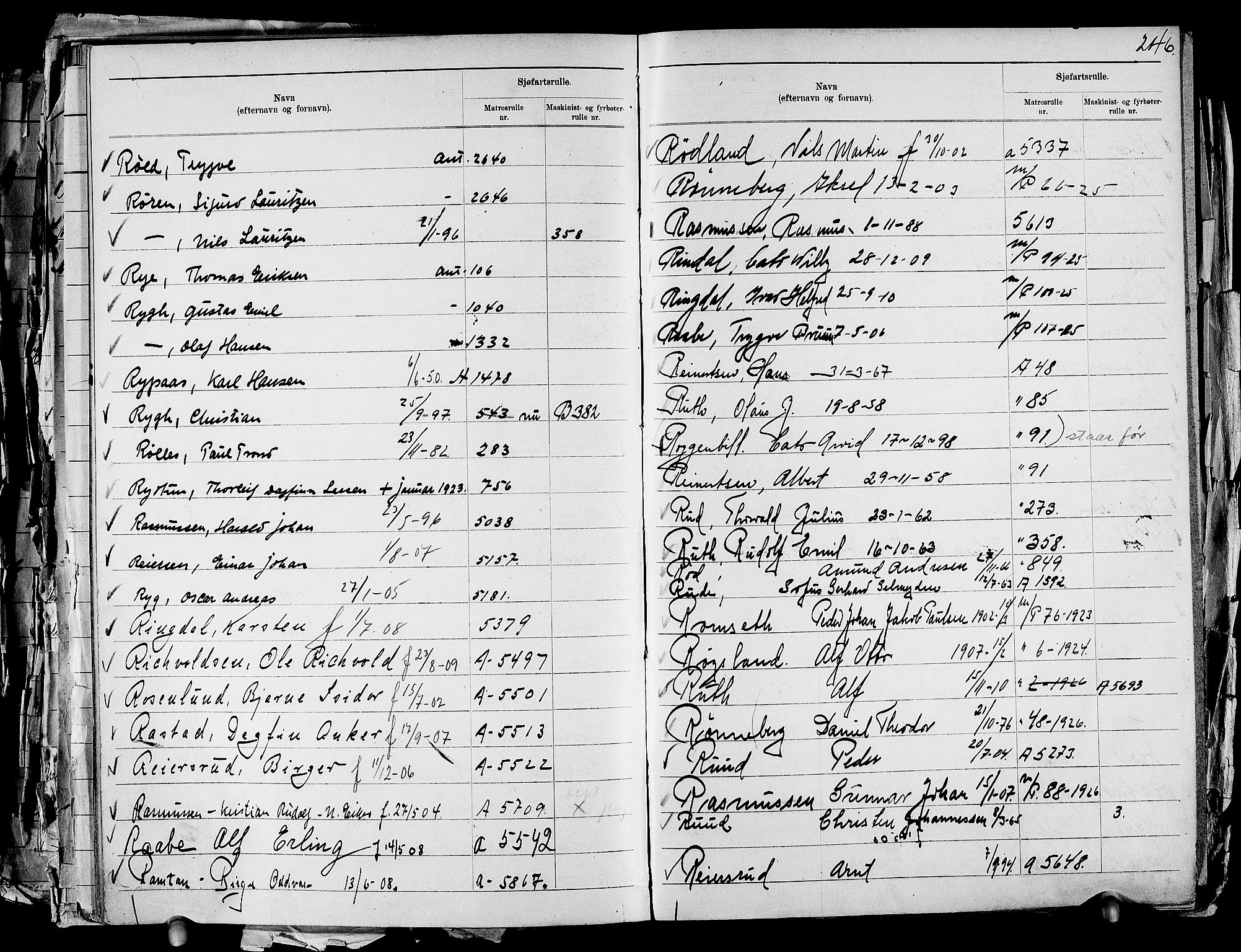 Drammen innrulleringsdistrikt, SAKO/A-781/G/Ga/L0001: Navneregister til rullene, 1860-1948, s. 263