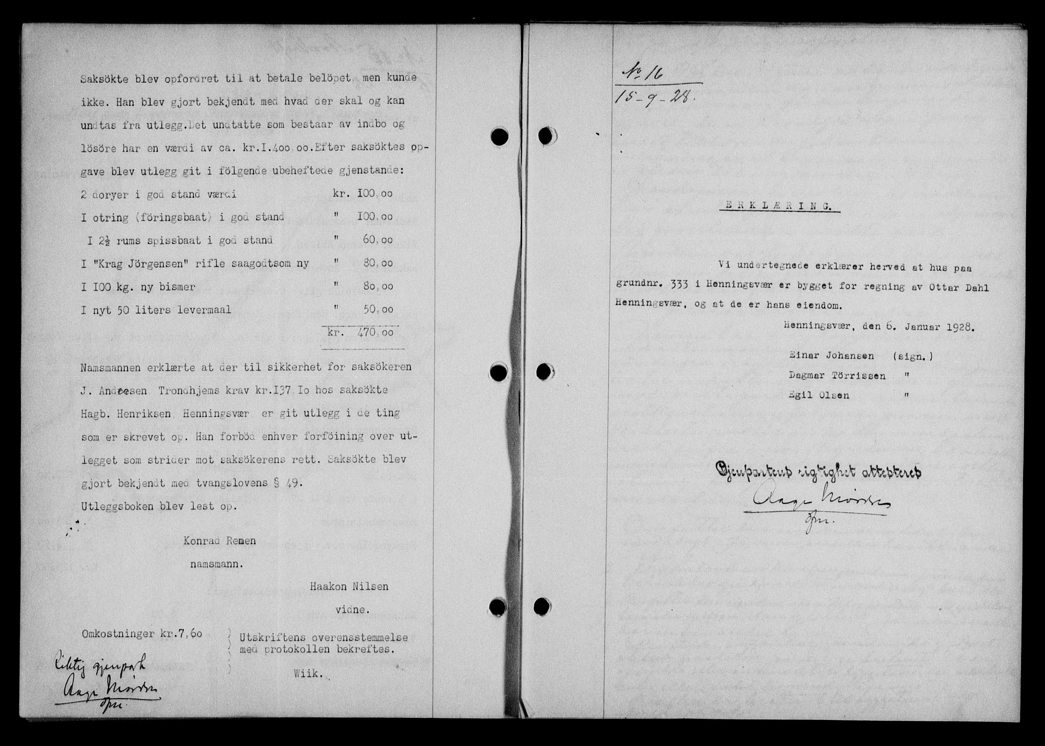 Lofoten sorenskriveri, SAT/A-0017/1/2/2C/L0018b: Pantebok nr. 18b, 1928-1928, Tingl.dato: 15.09.1928