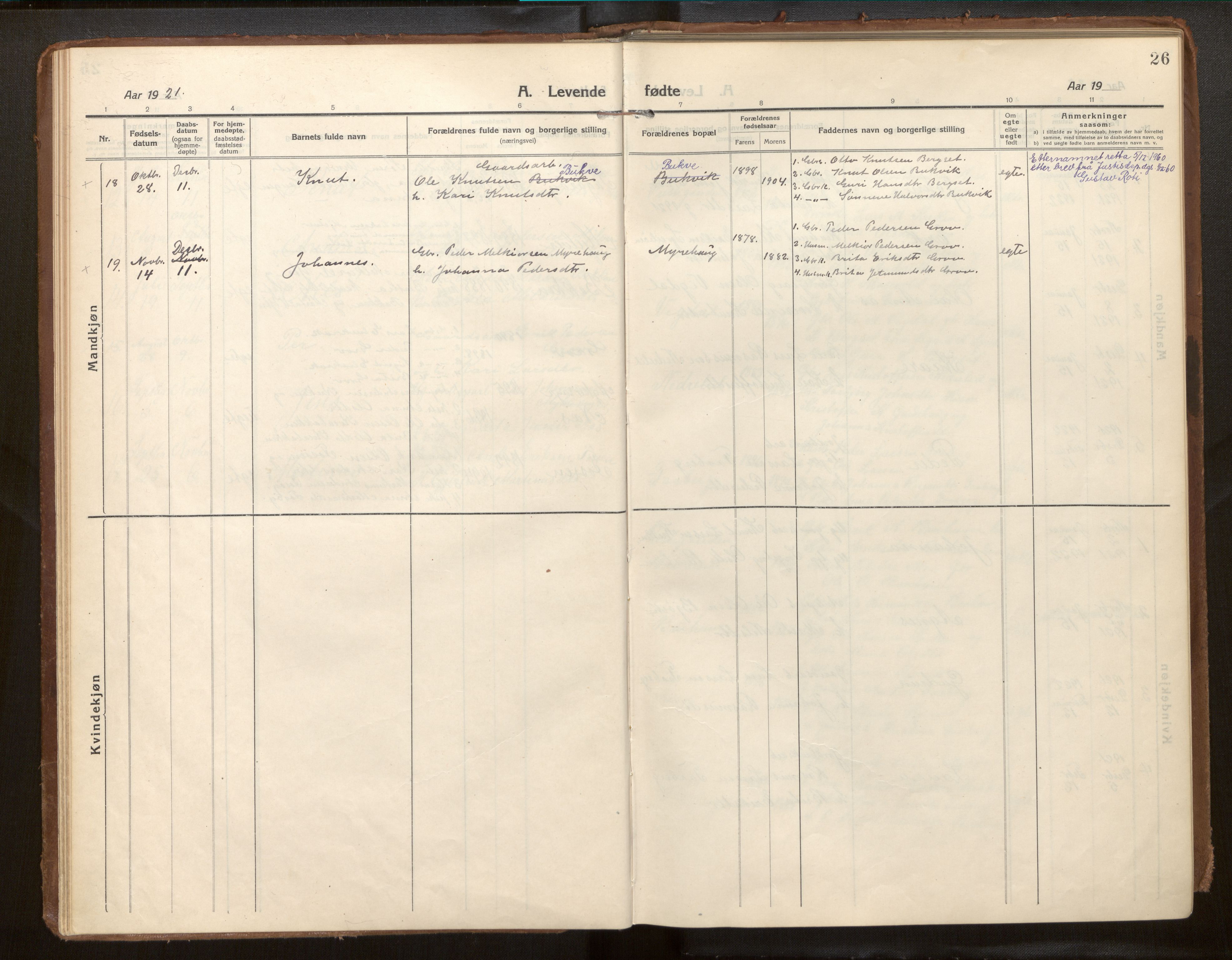 Jostedal sokneprestembete, SAB/A-80601/H/Haa/Haab/L0002: Ministerialbok nr. B 2, 1915-1931, s. 26