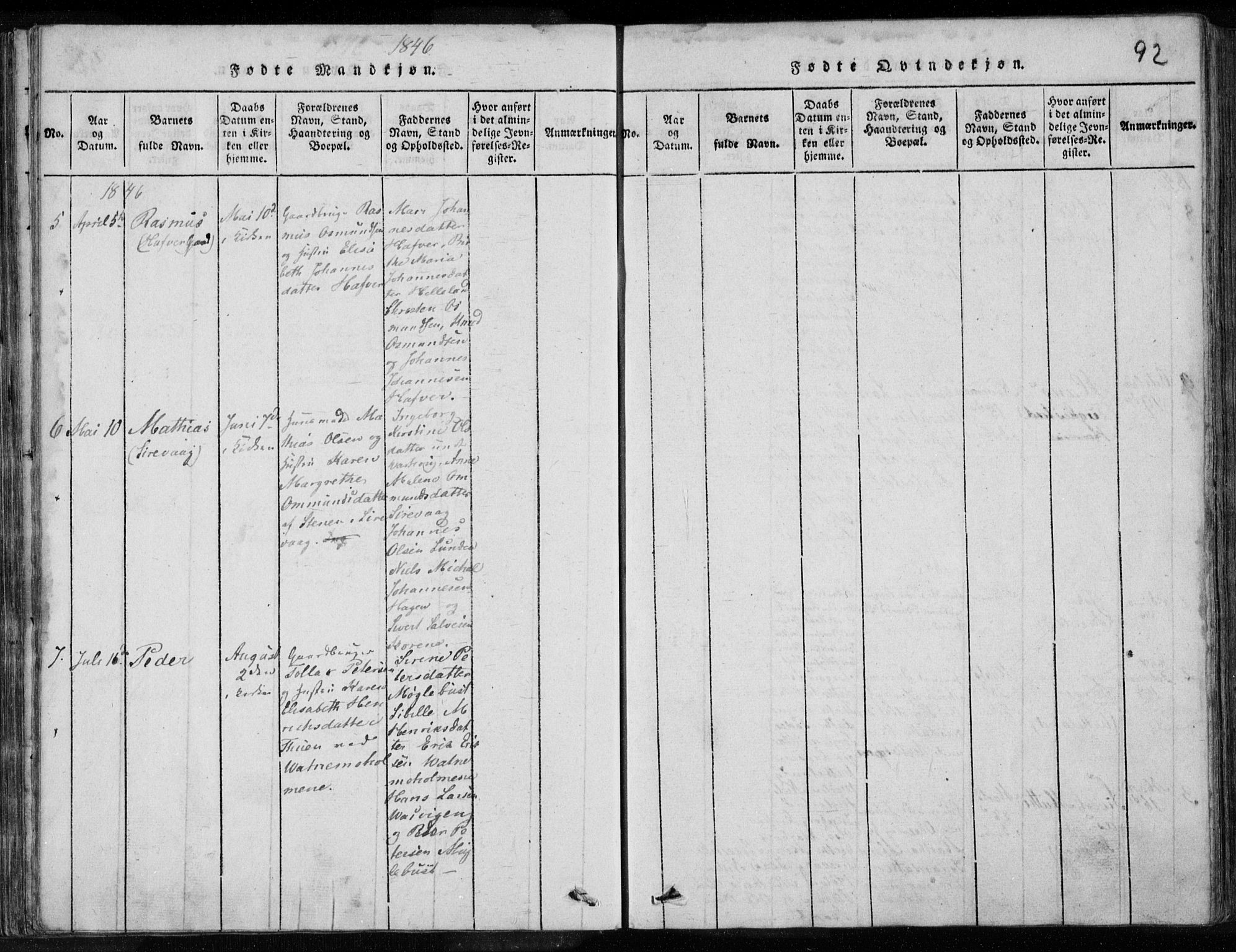 Eigersund sokneprestkontor, SAST/A-101807/S08/L0008: Ministerialbok nr. A 8, 1816-1847, s. 92