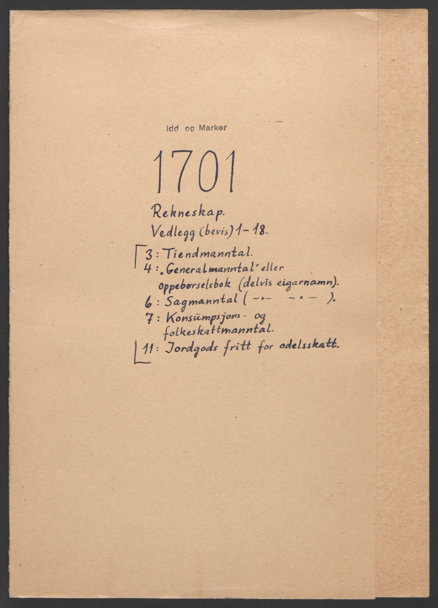 Rentekammeret inntil 1814, Reviderte regnskaper, Fogderegnskap, AV/RA-EA-4092/R01/L0015: Fogderegnskap Idd og Marker, 1700-1701, s. 194