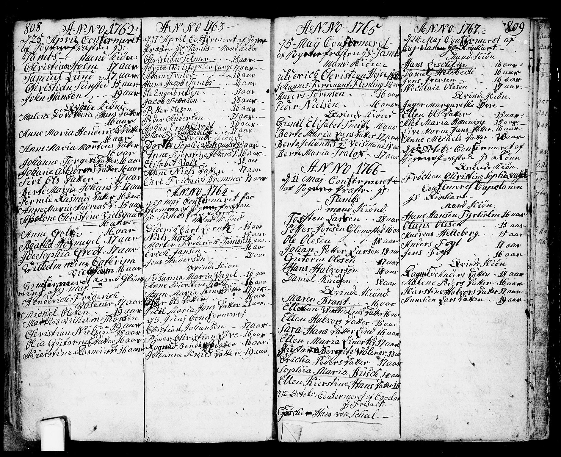 Fredrikstad prestekontor Kirkebøker, AV/SAO-A-11082/F/Fa/L0002: Ministerialbok nr. 2, 1750-1804, s. 808-809