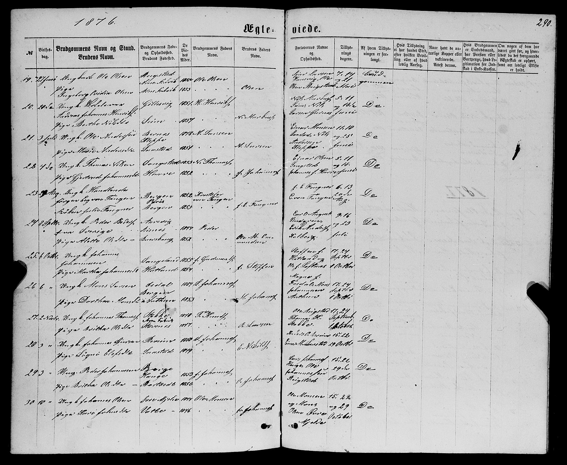 Haus sokneprestembete, AV/SAB-A-75601/H/Haa: Ministerialbok nr. A 18, 1871-1877, s. 290