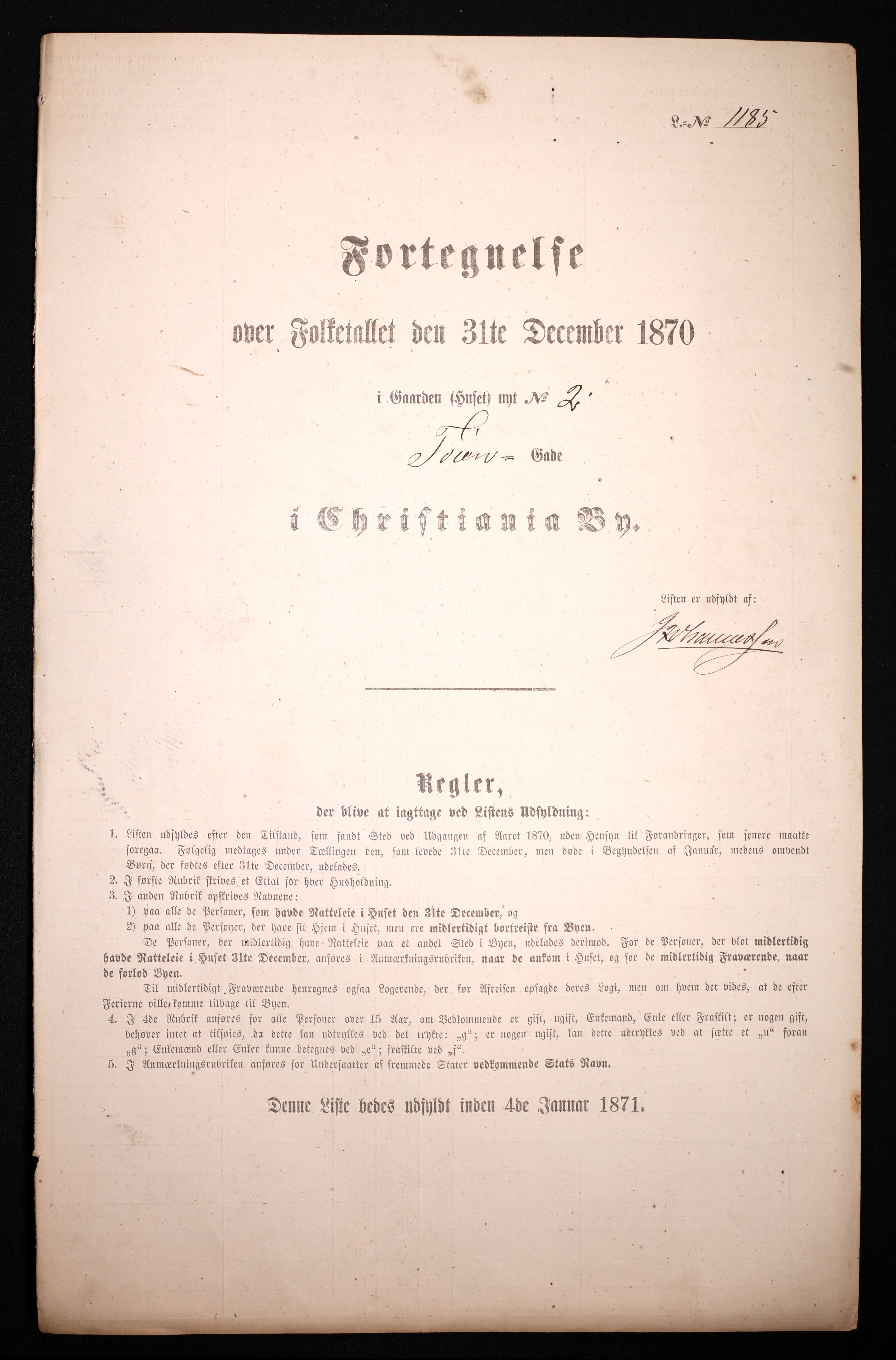 RA, Folketelling 1870 for 0301 Kristiania kjøpstad, 1870, s. 4434