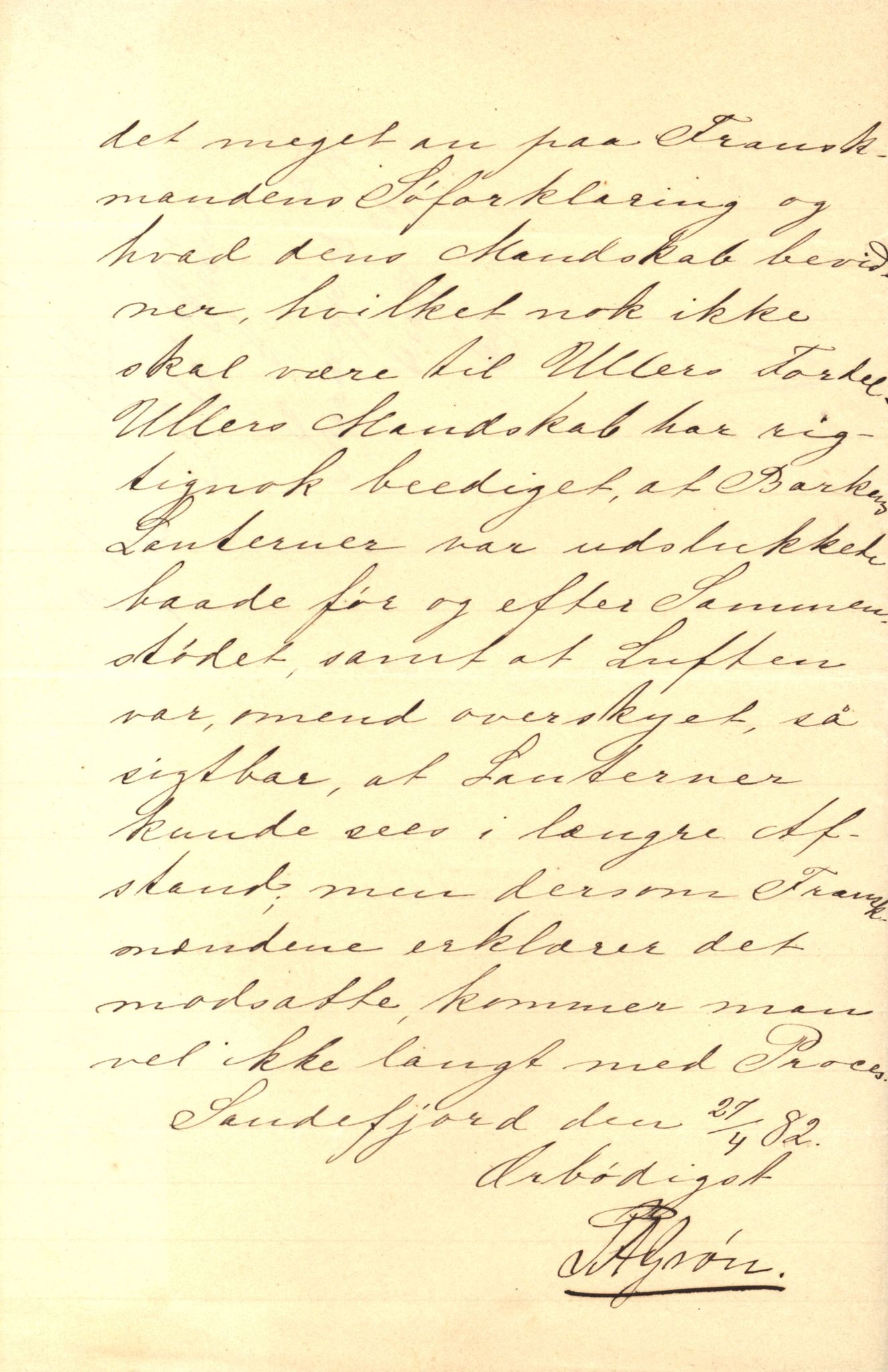 Pa 63 - Østlandske skibsassuranceforening, VEMU/A-1079/G/Ga/L0014/0011: Havaridokumenter / Agra, Anna, Jorsalfarer, Alfen, Uller, Solon, 1882, s. 104