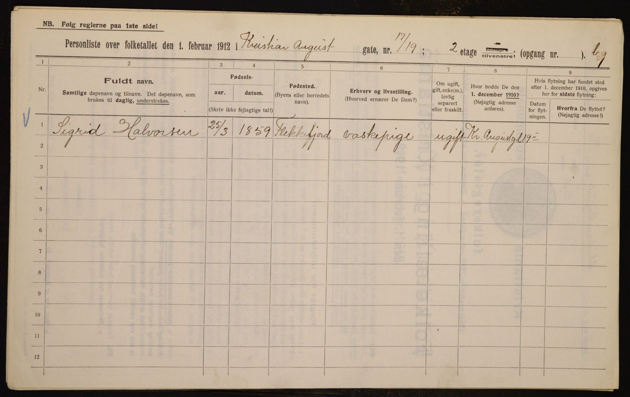 OBA, Kommunal folketelling 1.2.1912 for Kristiania, 1912, s. 54355