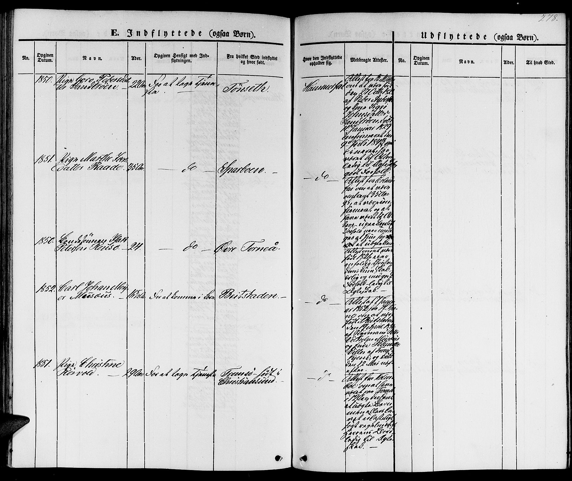 Hammerfest sokneprestkontor, SATØ/S-1347/H/Hb/L0002.klokk: Klokkerbok nr. 2, 1851-1861, s. 278