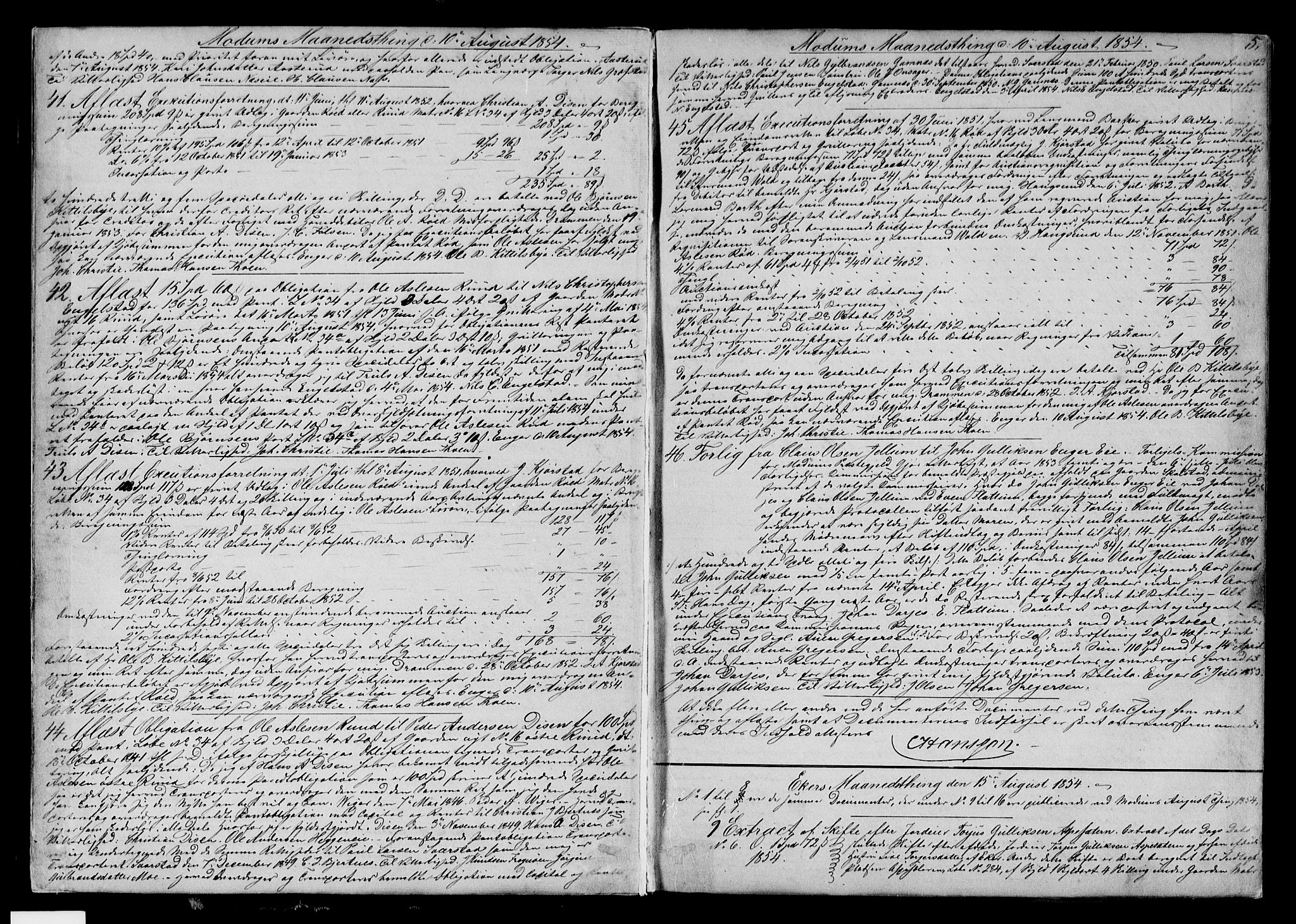 Eiker, Modum og Sigdal sorenskriveri, SAKO/A-123/G/Ga/Gaa/L0014: Pantebok nr. I 14, 1854-1857, s. 5