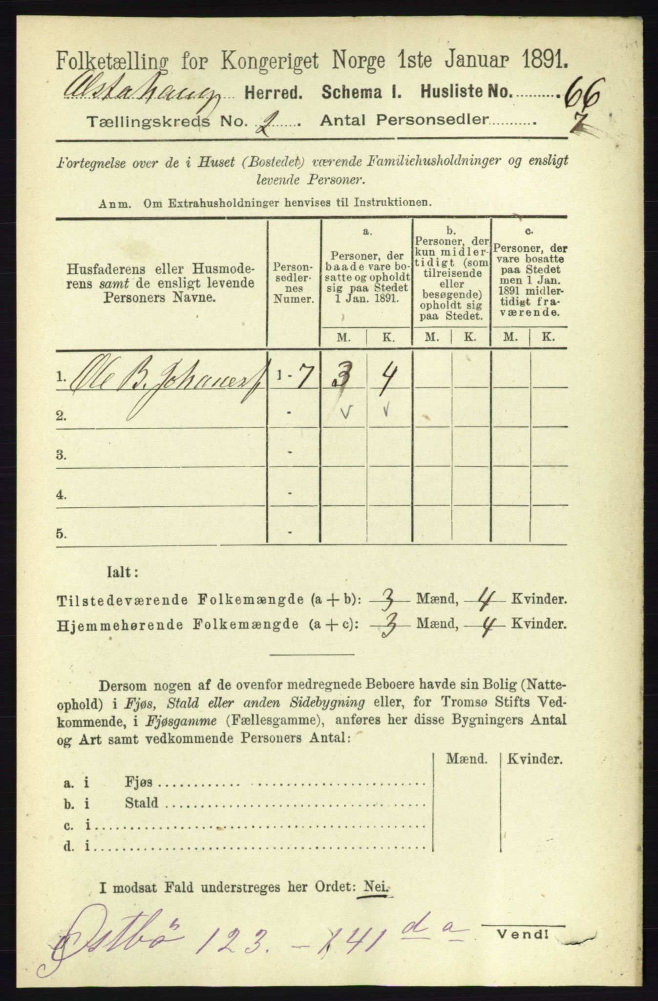 RA, Folketelling 1891 for 1820 Alstahaug herred, 1891, s. 490