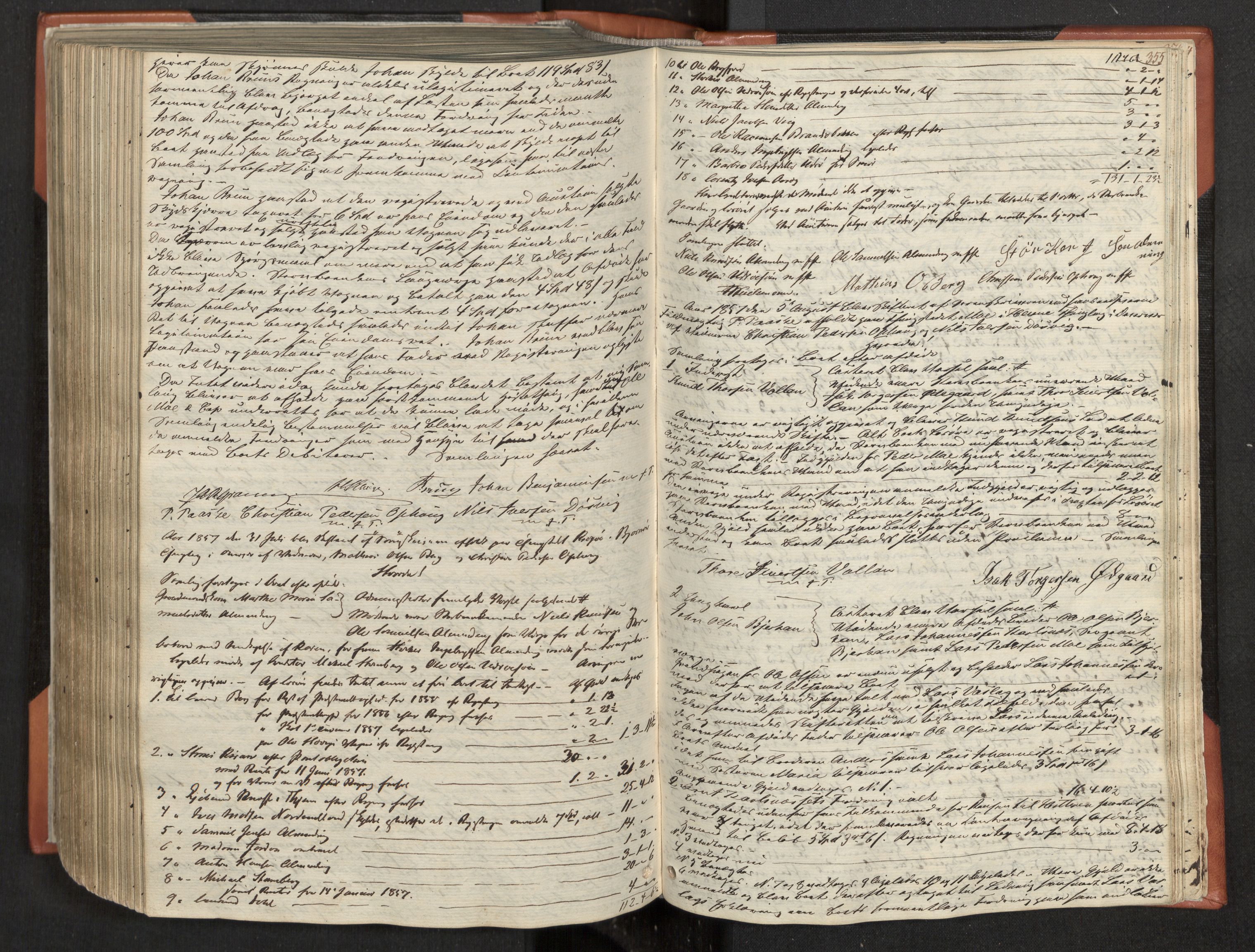 Fosen sorenskriveri, AV/SAT-A-1107/1/3/3B/L0001: Skiftebehandlingsprotokoll, 1845-1858, s. 355