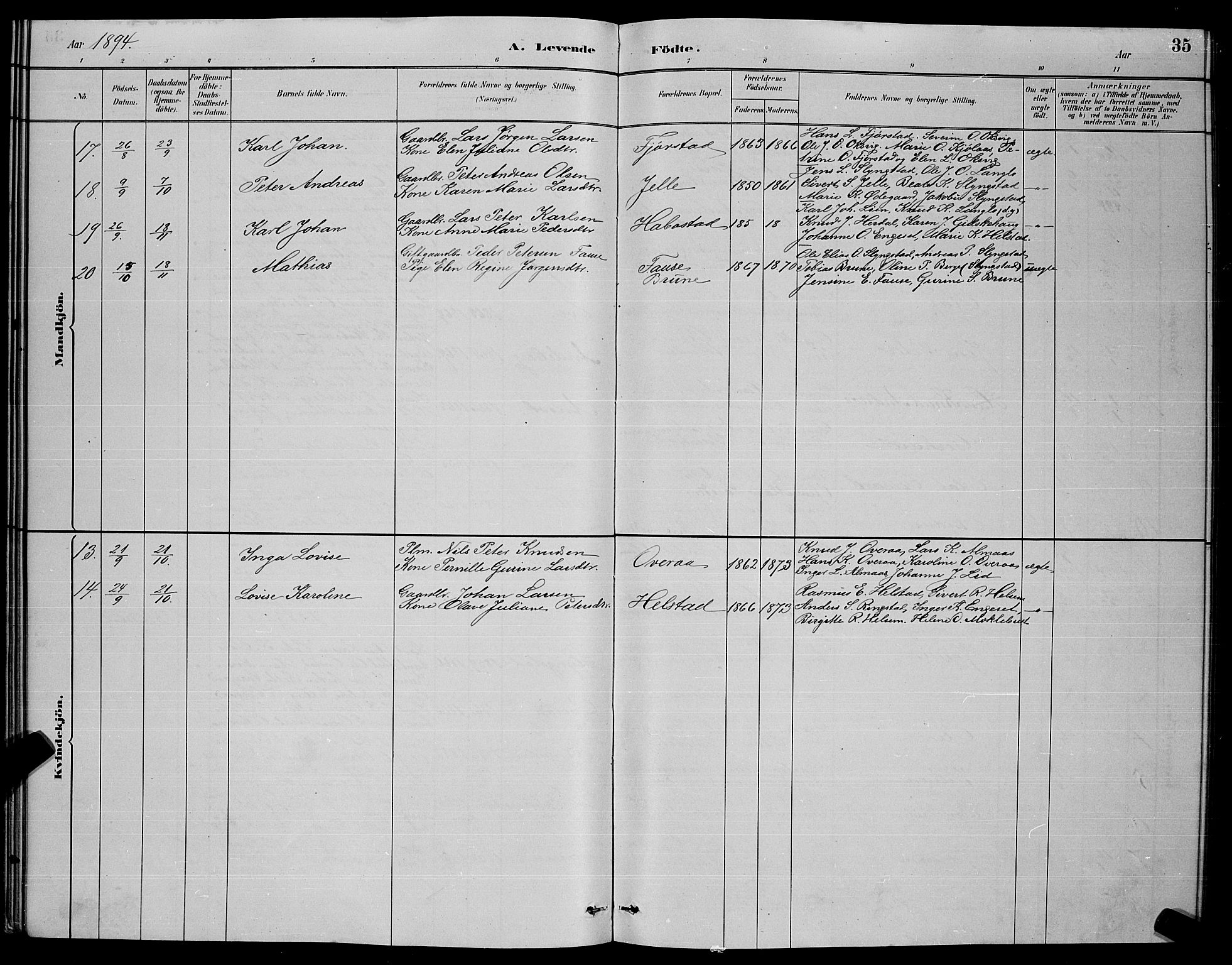 Ministerialprotokoller, klokkerbøker og fødselsregistre - Møre og Romsdal, AV/SAT-A-1454/520/L0292: Klokkerbok nr. 520C04, 1882-1901, s. 35