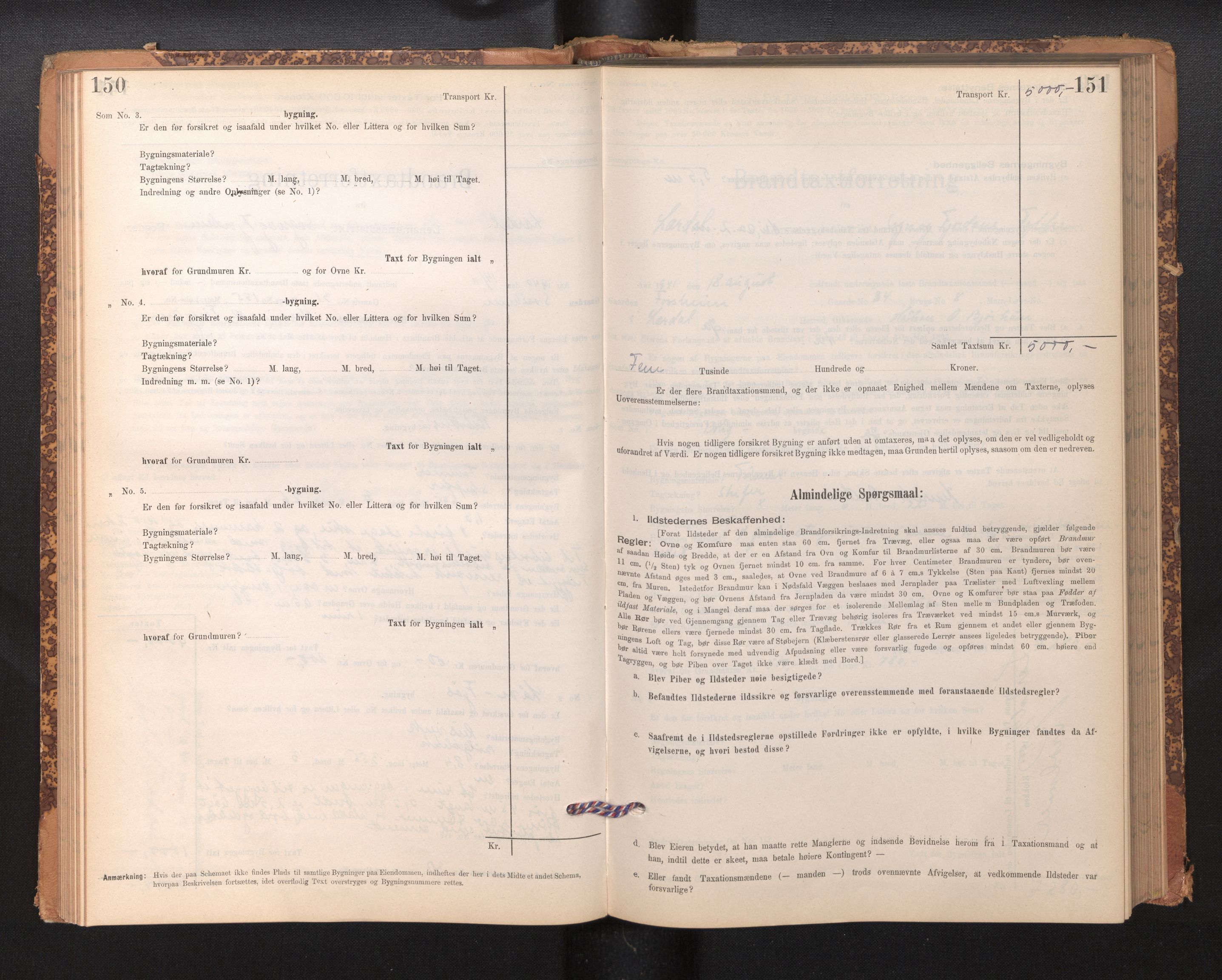 Lensmannen i Lærdal, AV/SAB-A-29401/0012/L0006: Branntakstprotokoll, skjematakst, 1896-1947, s. 150-151