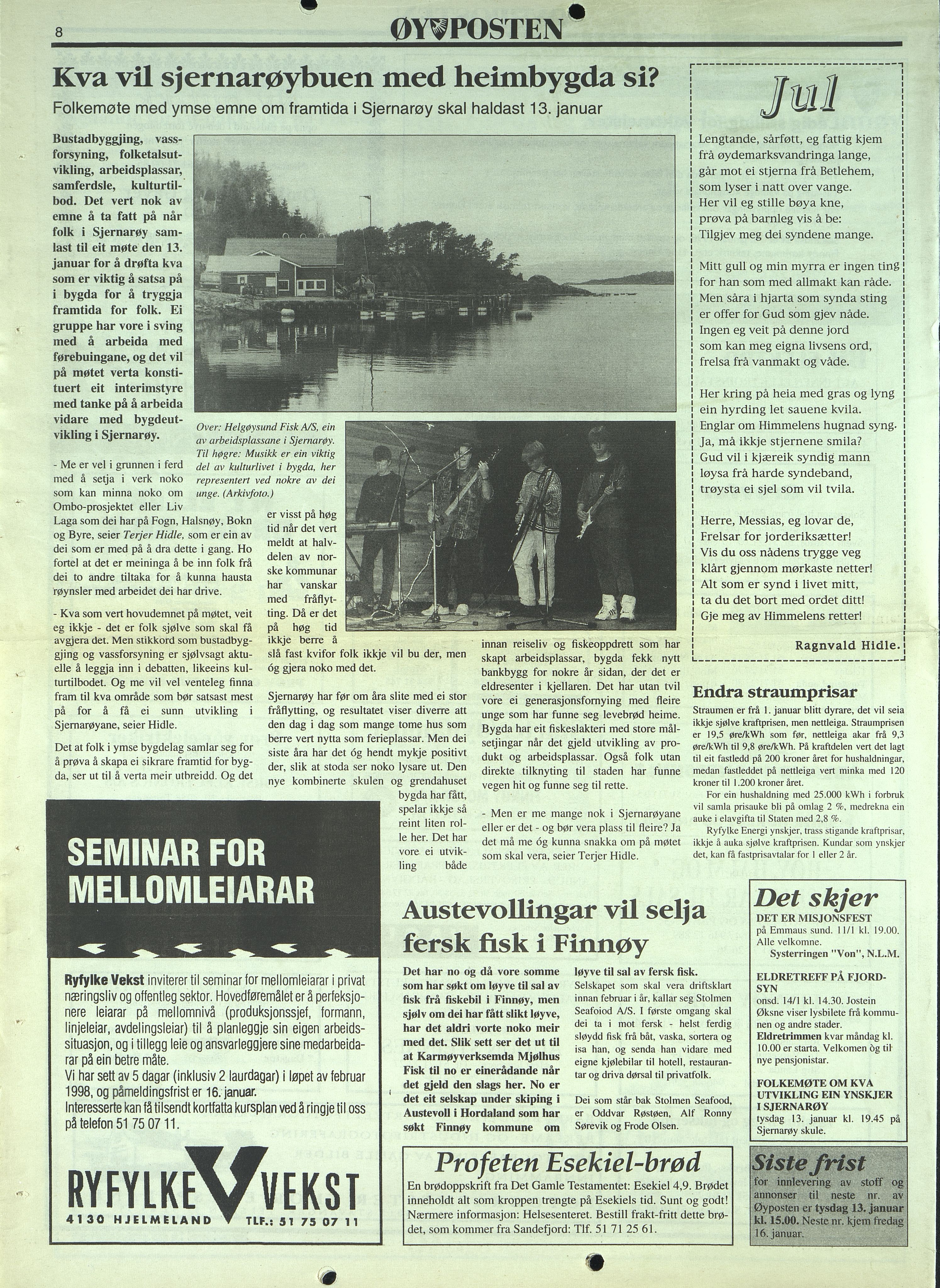 , Finnøy kommune, Øyposten, 1998, 1998