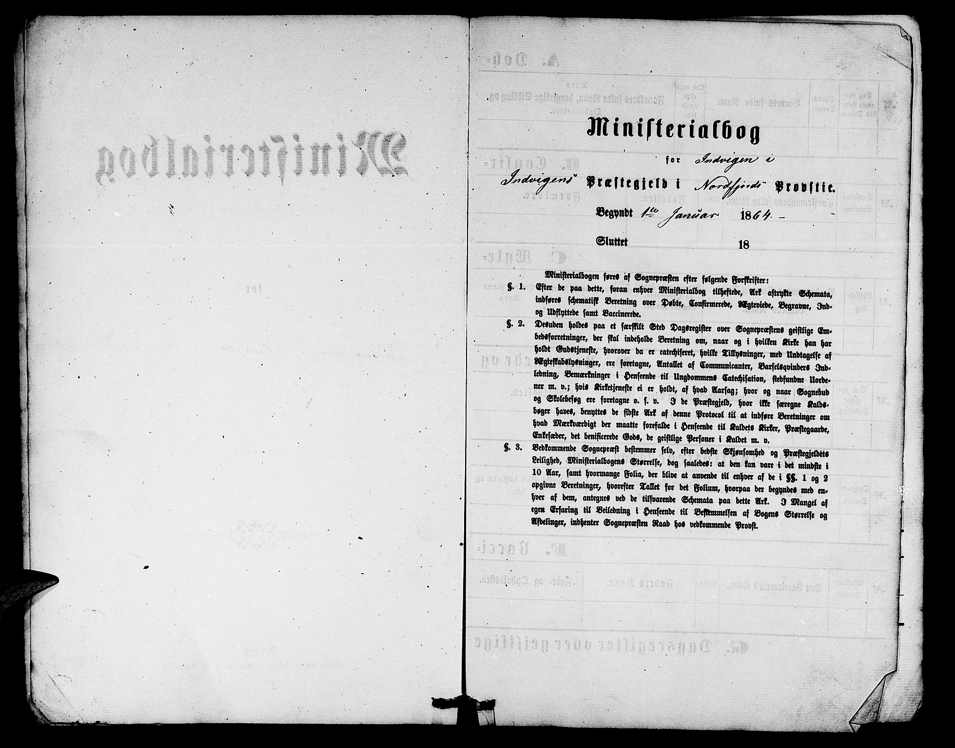 Innvik sokneprestembete, SAB/A-80501: Klokkerbok nr. A 2, 1864-1885