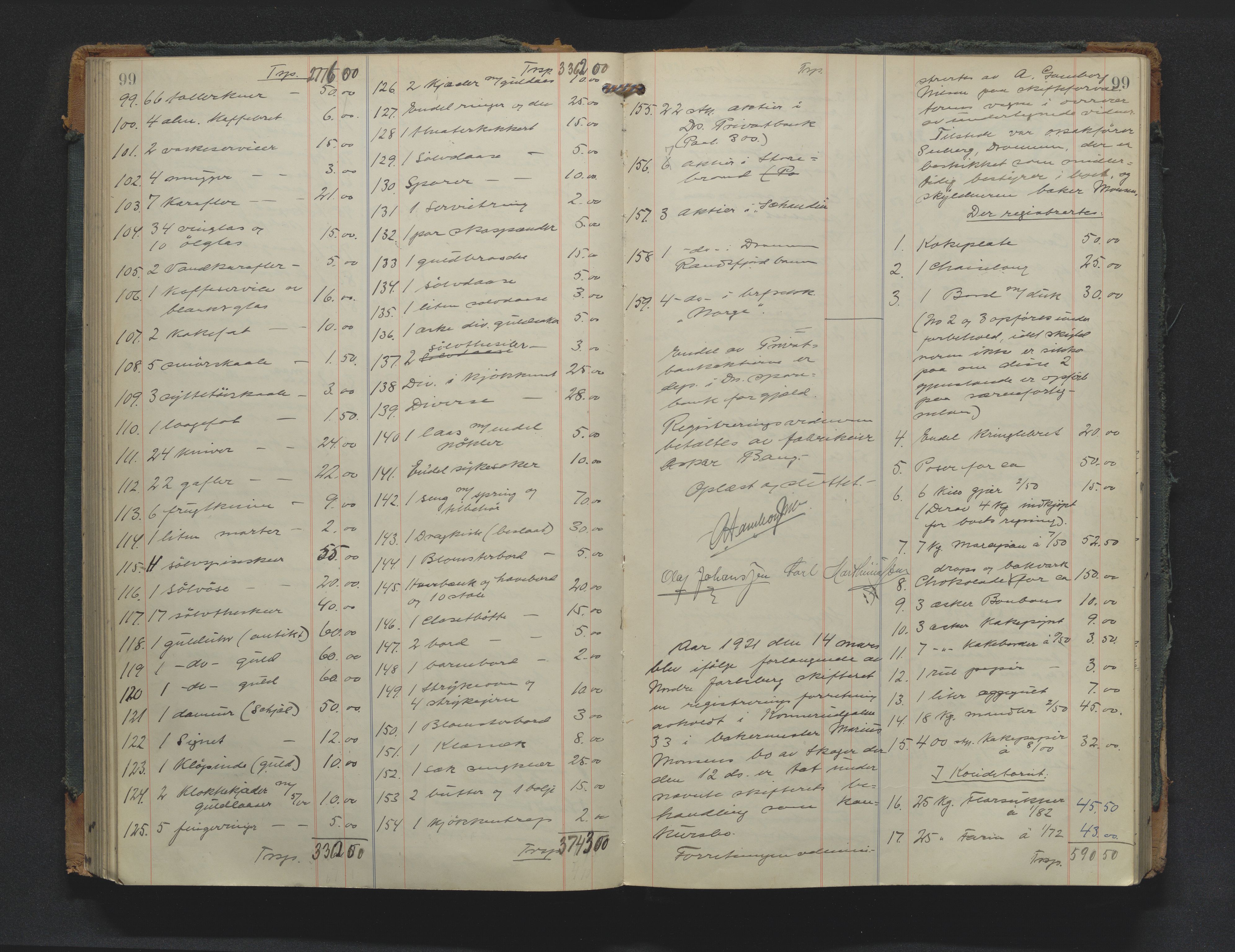 Drammen byfogd, AV/SAKO-A-222/H/Hb/Hbb/L0012: Registreringsprotokoll., 1915-1926, s. 99