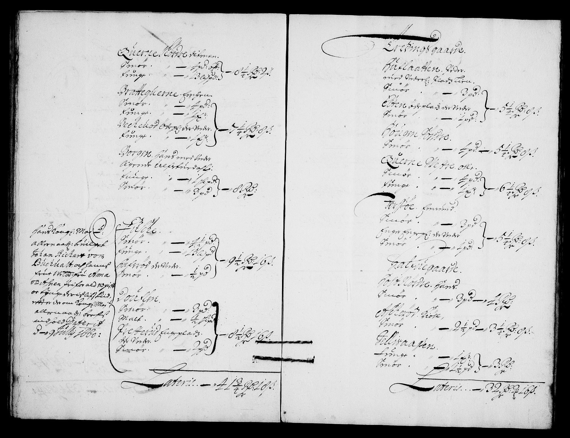 Rentekammeret inntil 1814, Realistisk ordnet avdeling, RA/EA-4070/N/Na/L0003/0005: [XI h]: Tønsbergs amt og Larvik grevskaps jordebøker: / Kontribusjon og leilendingsskatt for Tønsbergs amt., 1680