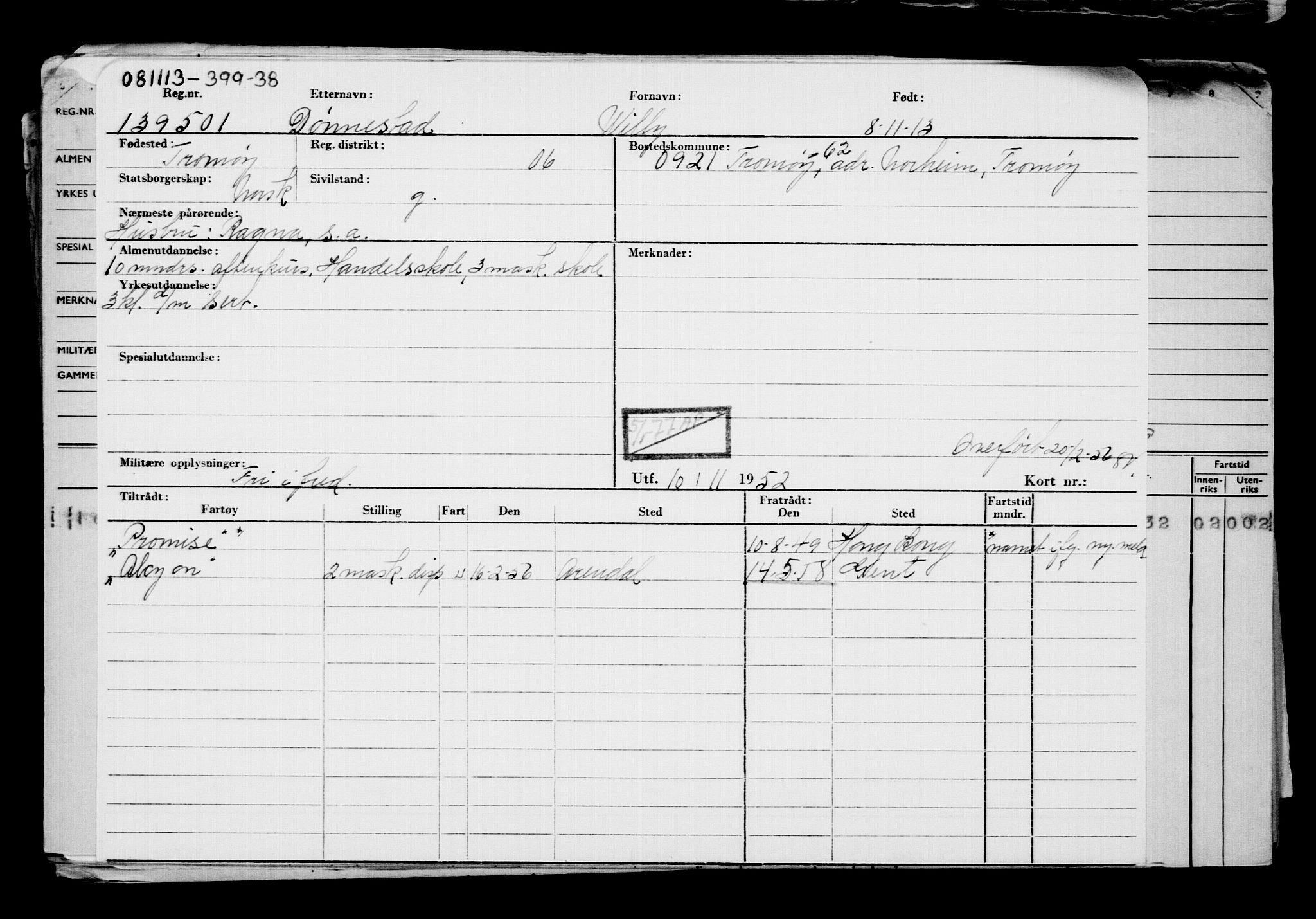 Direktoratet for sjømenn, AV/RA-S-3545/G/Gb/L0116: Hovedkort, 1913, s. 444