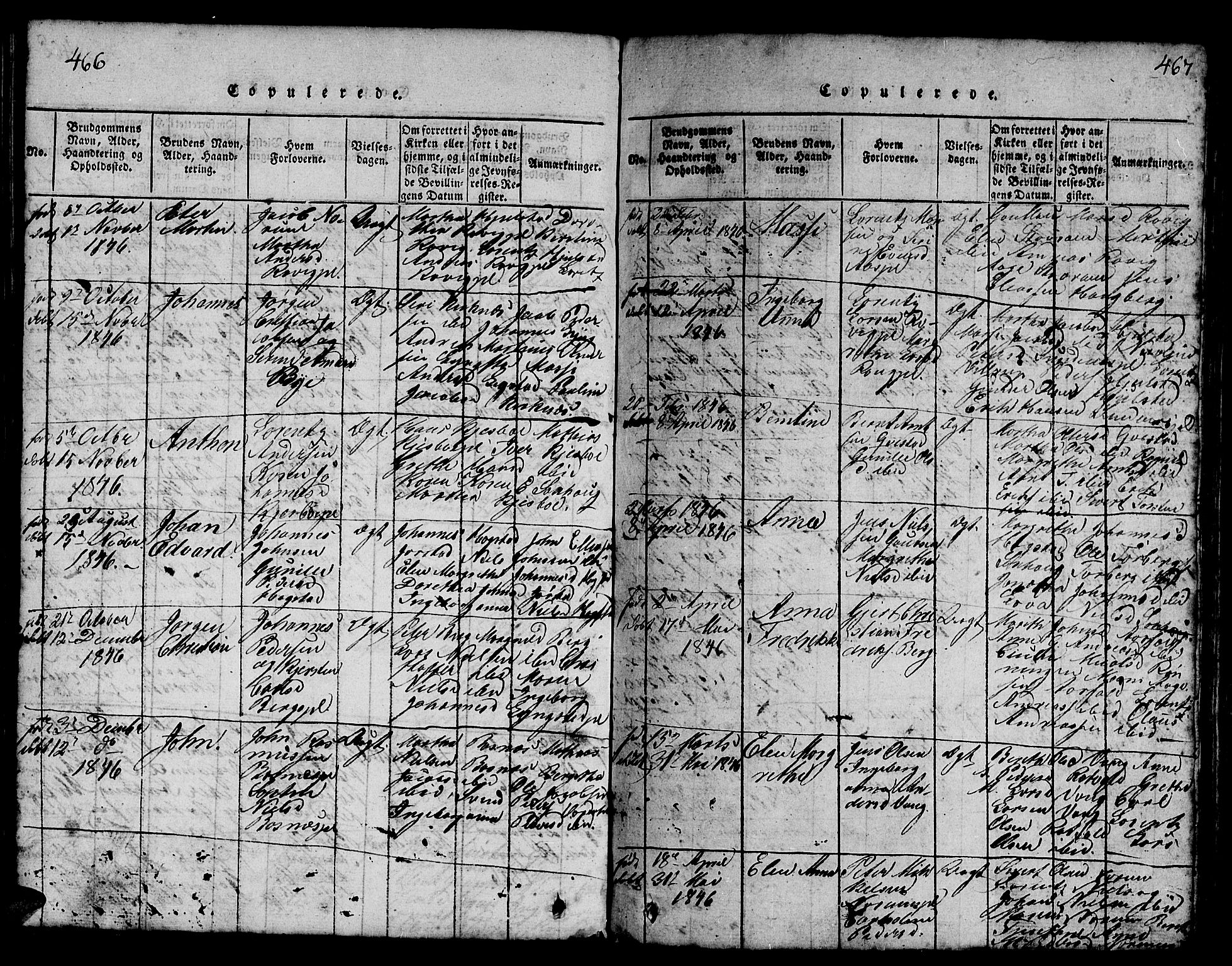 Ministerialprotokoller, klokkerbøker og fødselsregistre - Nord-Trøndelag, SAT/A-1458/730/L0298: Klokkerbok nr. 730C01, 1816-1849, s. 466-467
