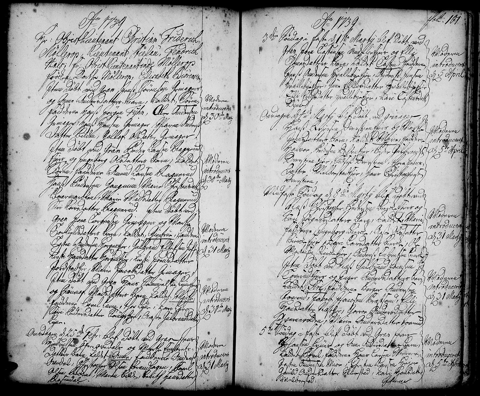 Gran prestekontor, AV/SAH-PREST-112/H/Ha/Haa/L0002: Ministerialbok nr. 2, 1732-1744, s. 101