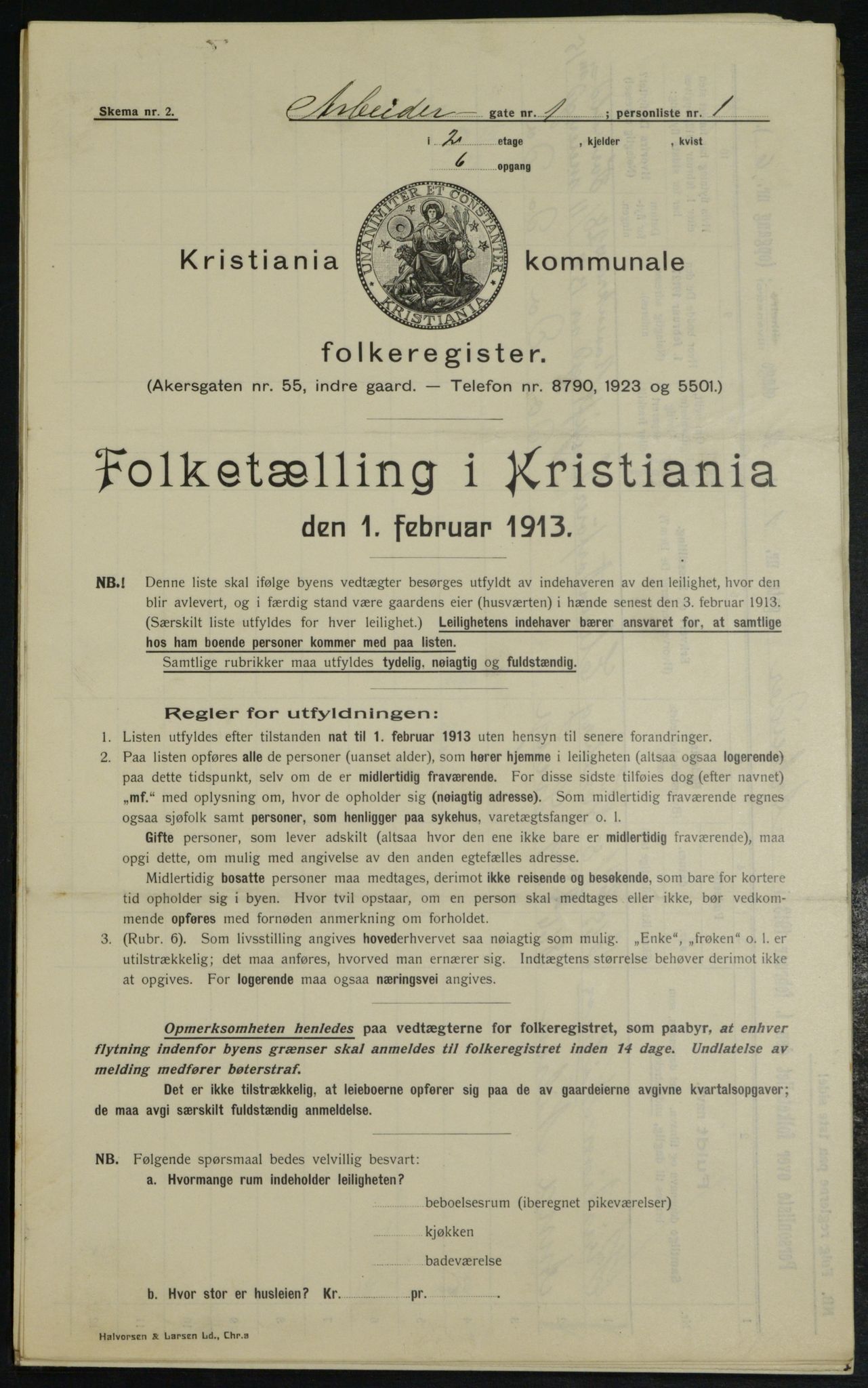 OBA, Kommunal folketelling 1.2.1913 for Kristiania, 1913, s. 1387