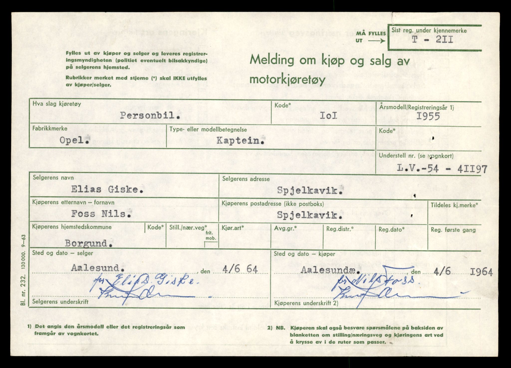 Møre og Romsdal vegkontor - Ålesund trafikkstasjon, SAT/A-4099/F/Fe/L0002: Registreringskort for kjøretøy T 128 - T 231, 1927-1998, s. 2476