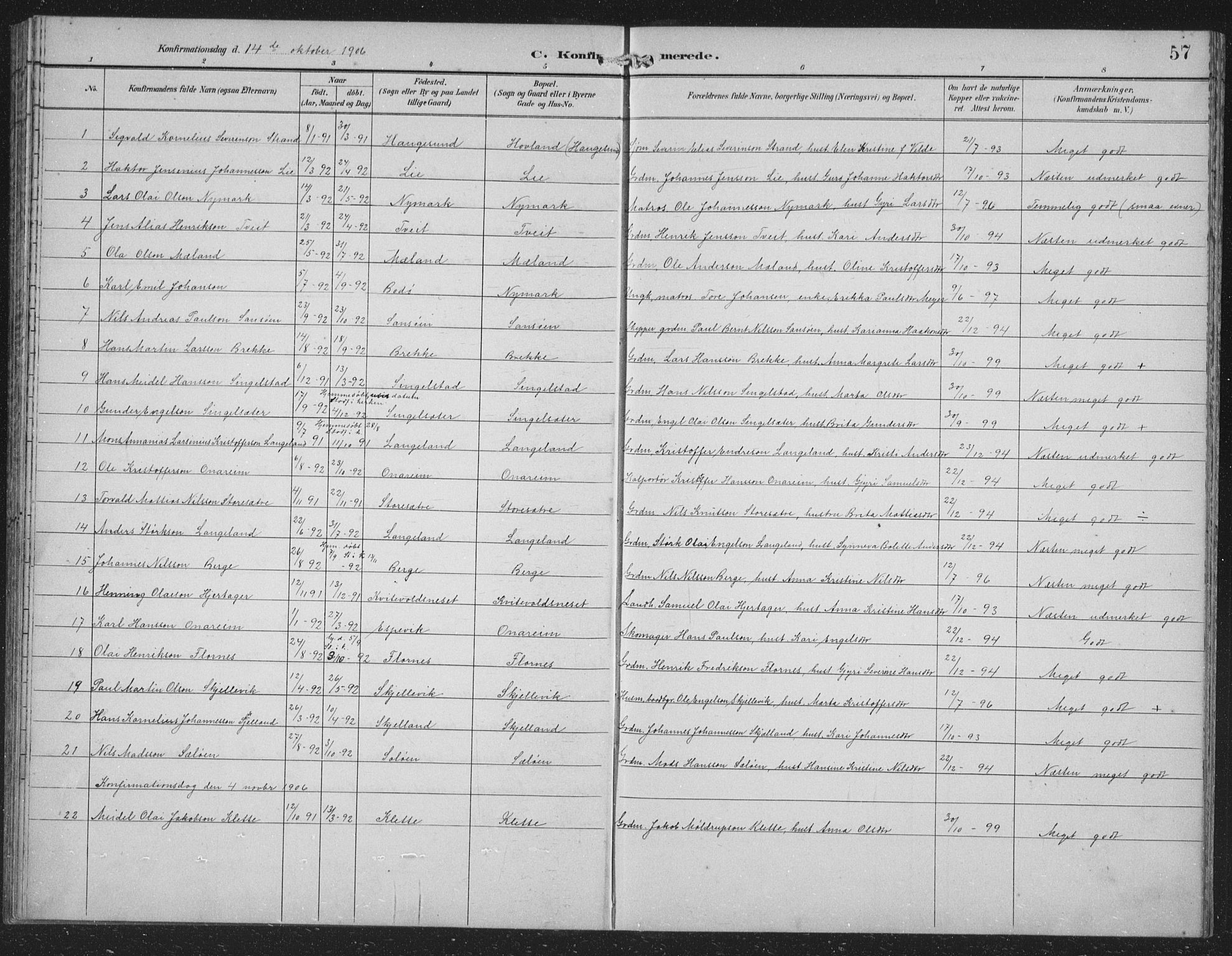 Tysnes sokneprestembete, AV/SAB-A-78601/H/Hab: Klokkerbok nr. C 2, 1896-1907, s. 57