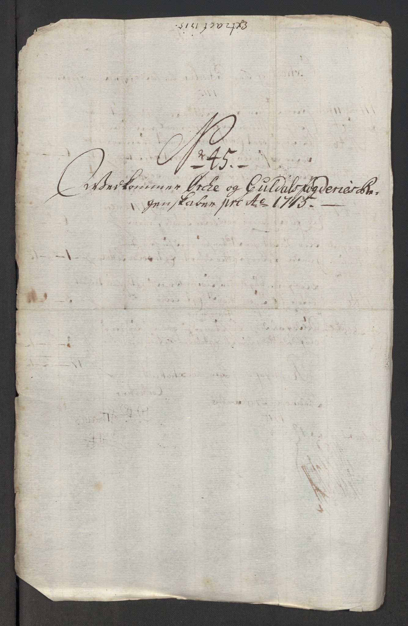 Rentekammeret inntil 1814, Reviderte regnskaper, Fogderegnskap, RA/EA-4092/R60/L3966: Fogderegnskap Orkdal og Gauldal, 1715, s. 401