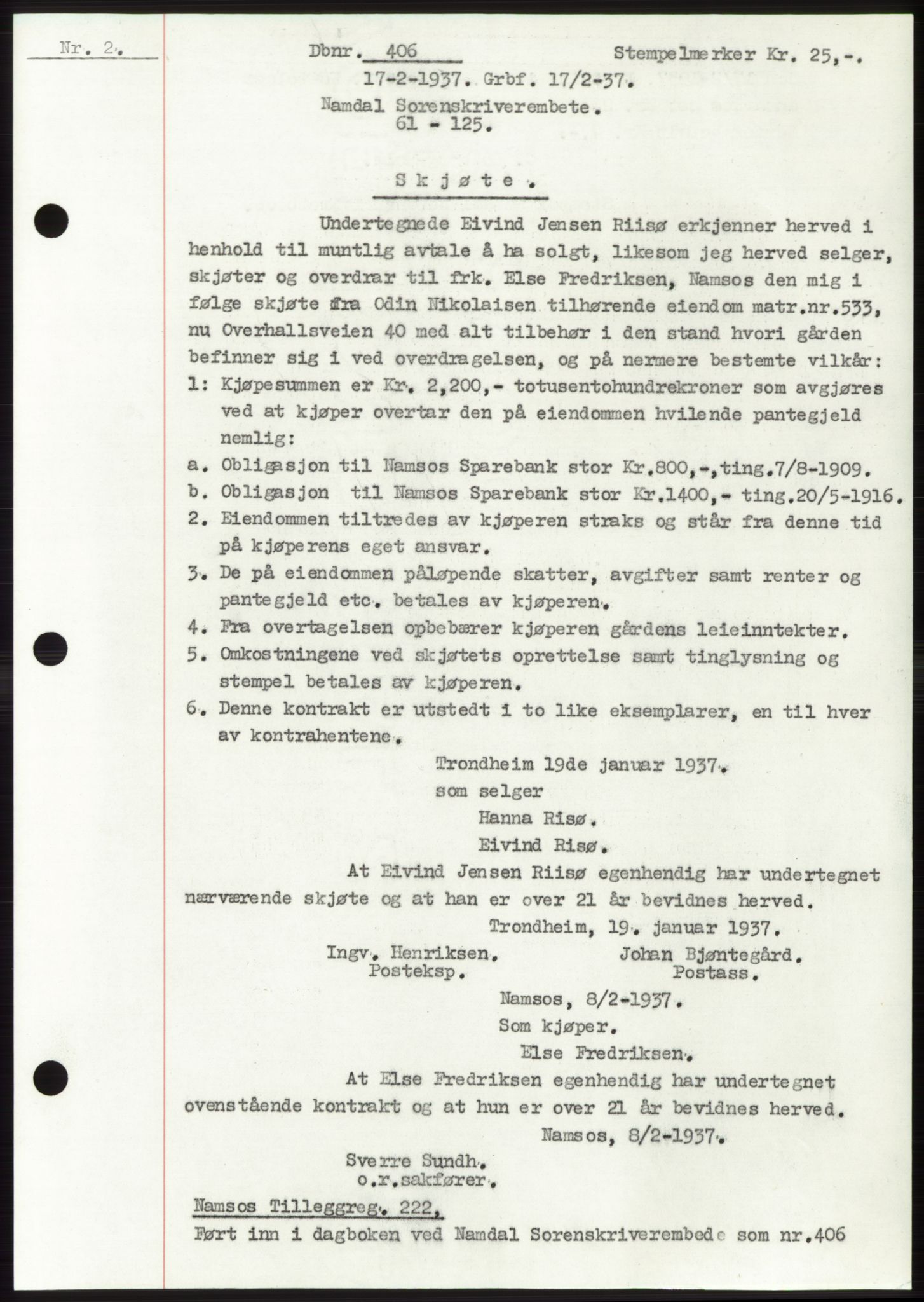 Namdal sorenskriveri, SAT/A-4133/1/2/2C: Pantebok nr. -, 1937-1939, Tingl.dato: 17.02.1937