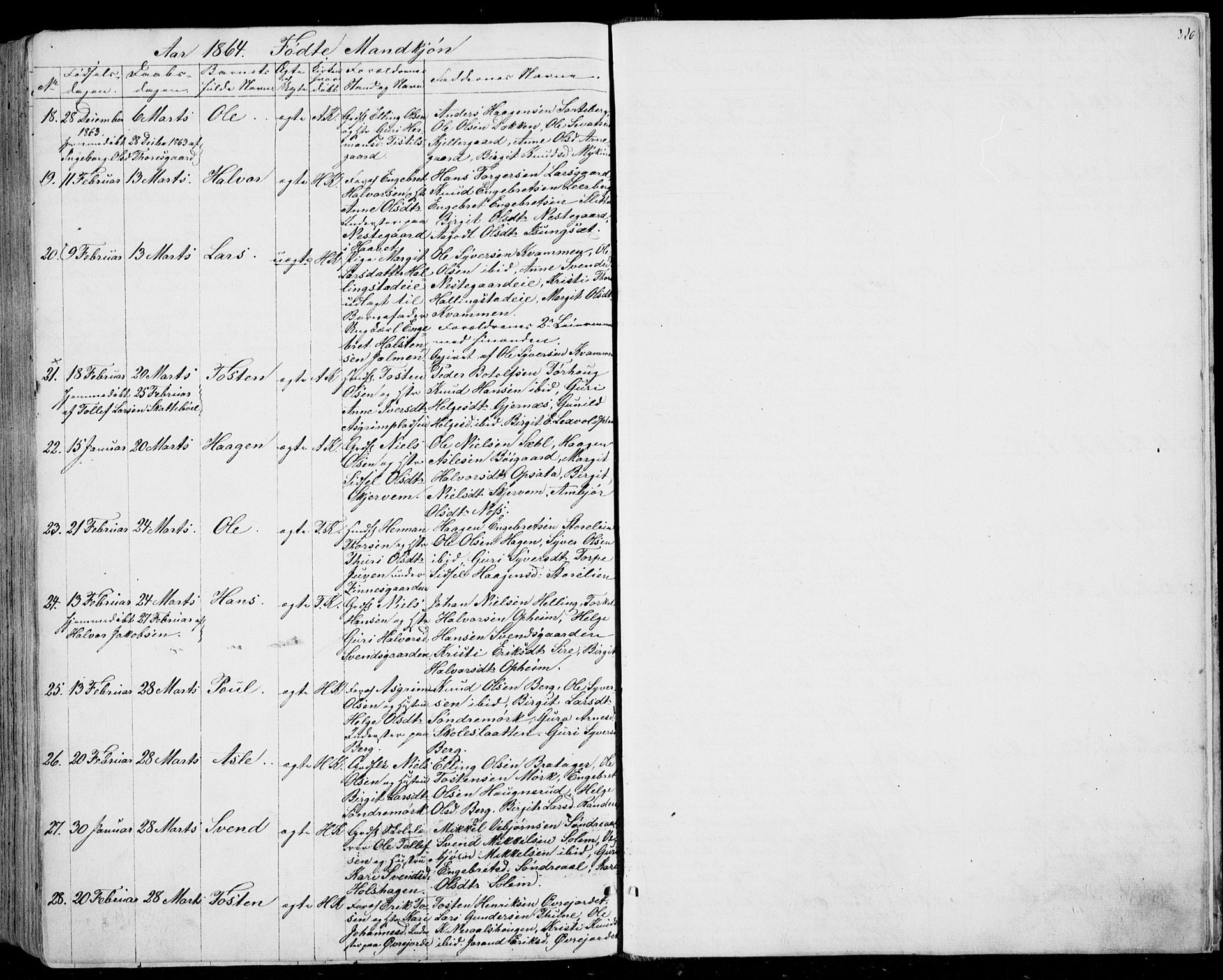 Ål kirkebøker, SAKO/A-249/F/Fa/L0006: Ministerialbok nr. I 6, 1849-1864, s. 326