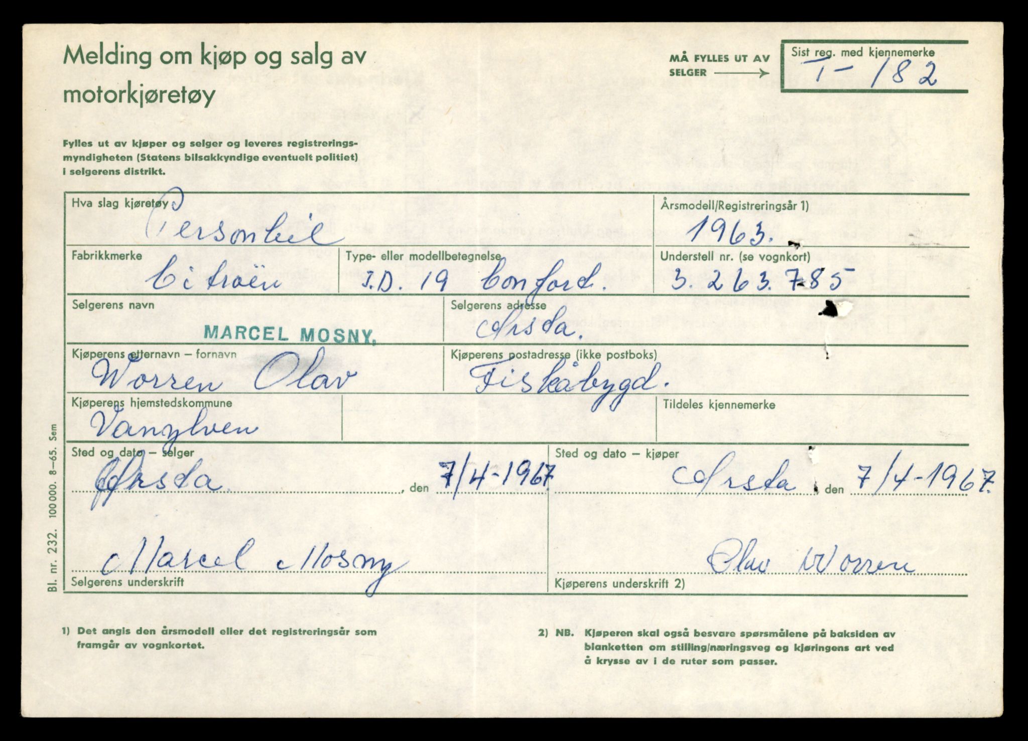 Møre og Romsdal vegkontor - Ålesund trafikkstasjon, SAT/A-4099/F/Fe/L0002: Registreringskort for kjøretøy T 128 - T 231, 1927-1998, s. 1612