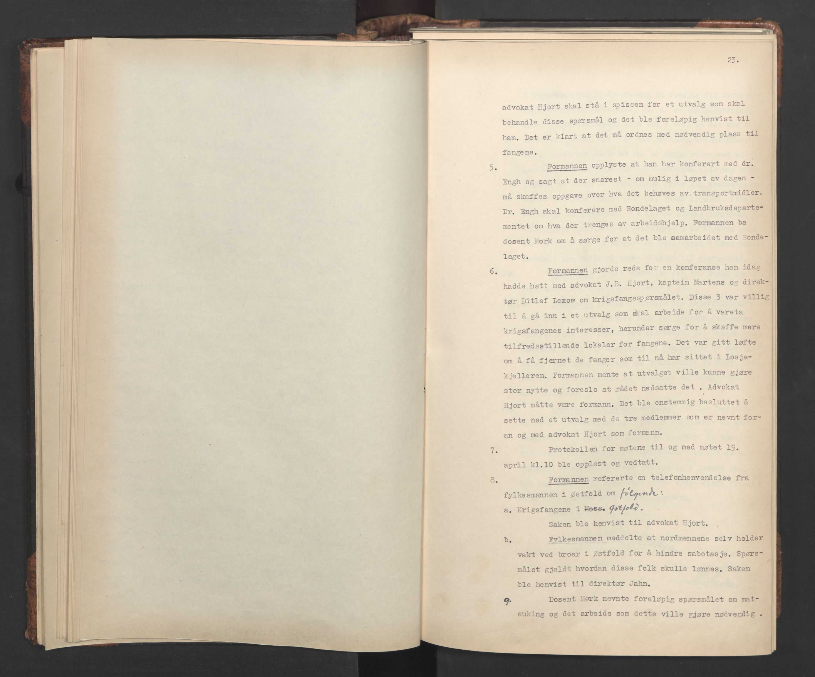 Administrasjonsrådet, AV/RA-S-1004/A/L0001: Møteprotokoll med tillegg 15/4-25/9, 1940, s. 23