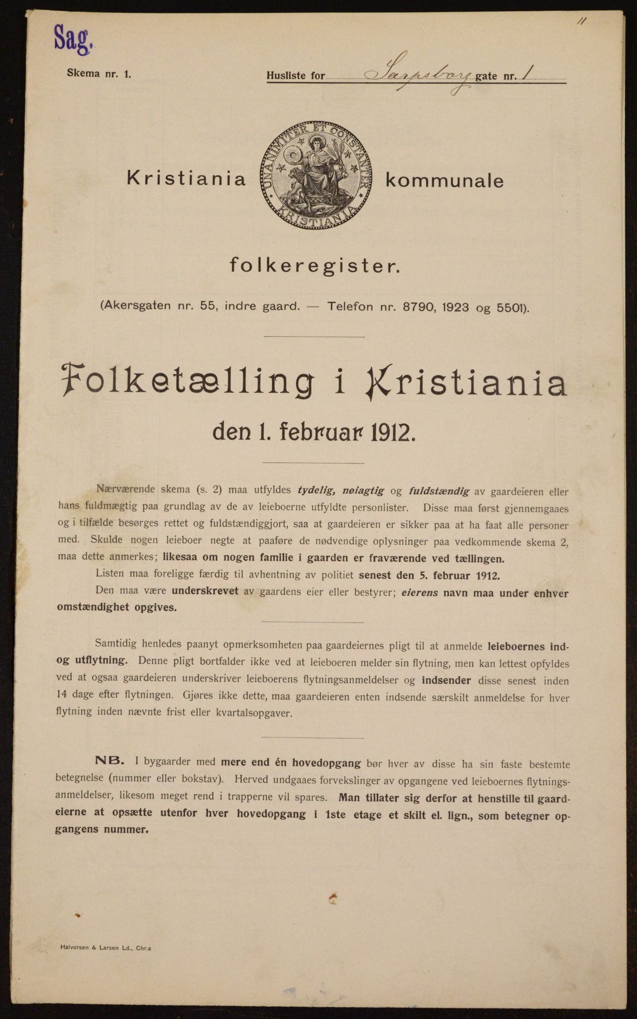 OBA, Kommunal folketelling 1.2.1912 for Kristiania, 1912, s. 89350