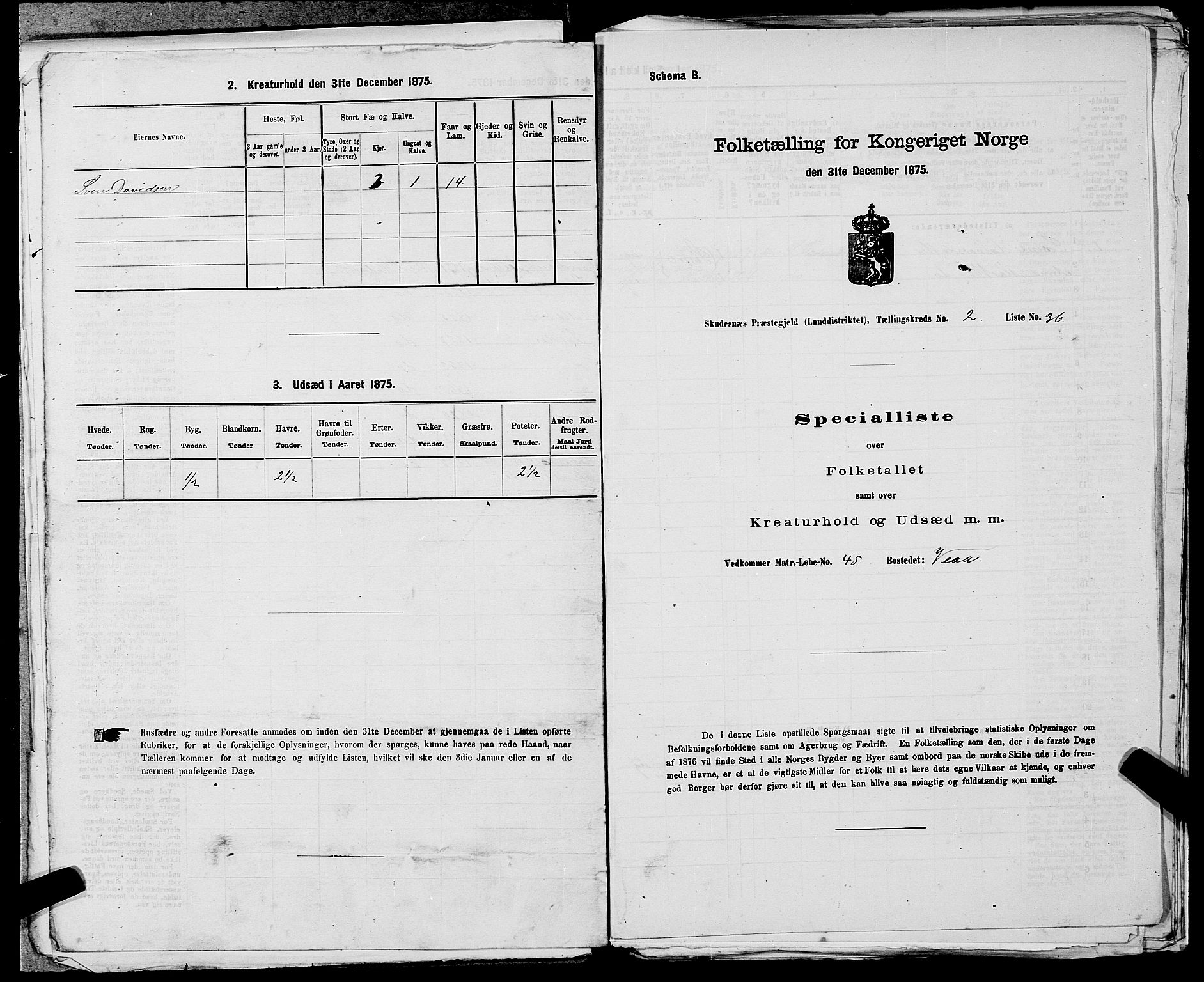 SAST, Folketelling 1875 for 1150L Skudenes prestegjeld, Falnes sokn, Åkra sokn og Ferkingstad sokn, 1875, s. 221